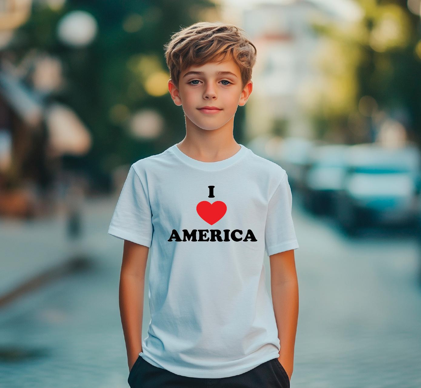 Kids "I Love America" Tee, Patriotic, USA Pride, America, 4th of July Apparel product thumbnail image Kids "I Love America" Tee, Patriotic, USA Pride, America, 4th of July Apparel product thumbnail image