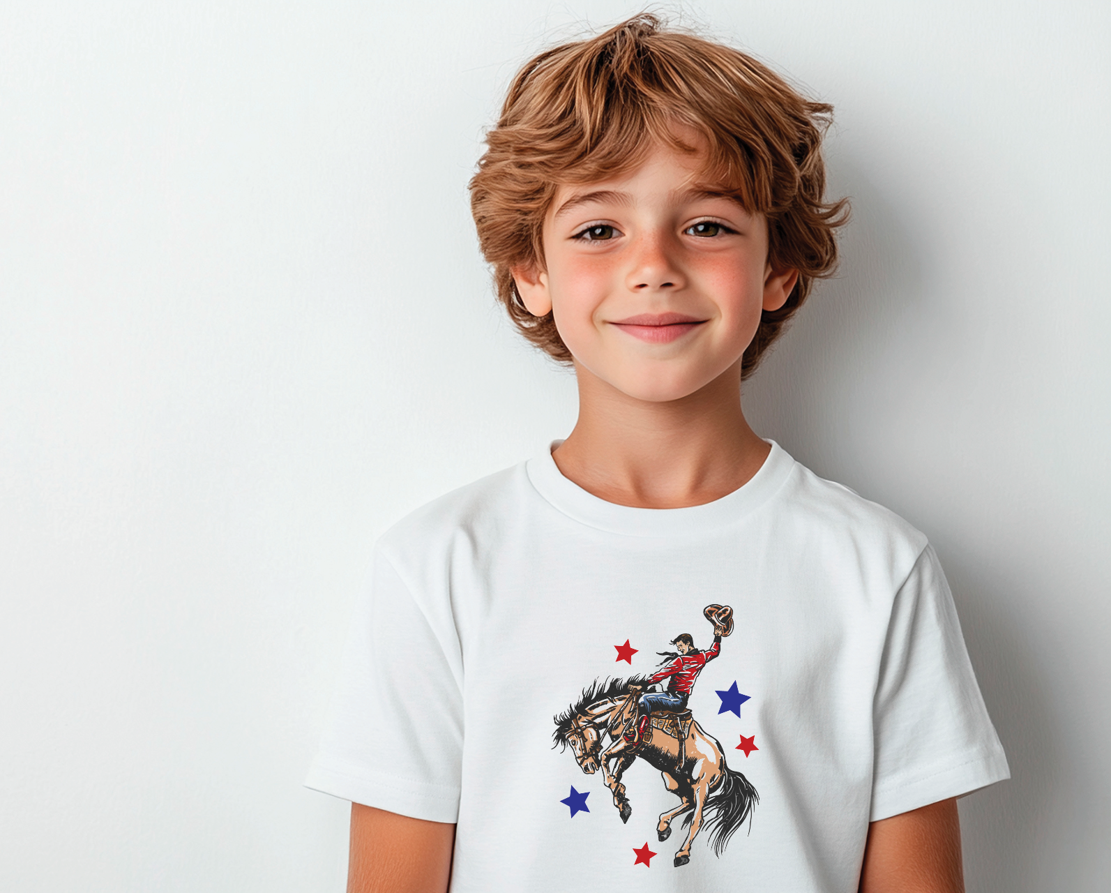 Kids "American Rodeo" Tee, American Cowboy, Kids, Fourth of July Apparel product thumbnail image Kids "American Rodeo" Tee, American Cowboy, Kids, Fourth of July Apparel product thumbnail image