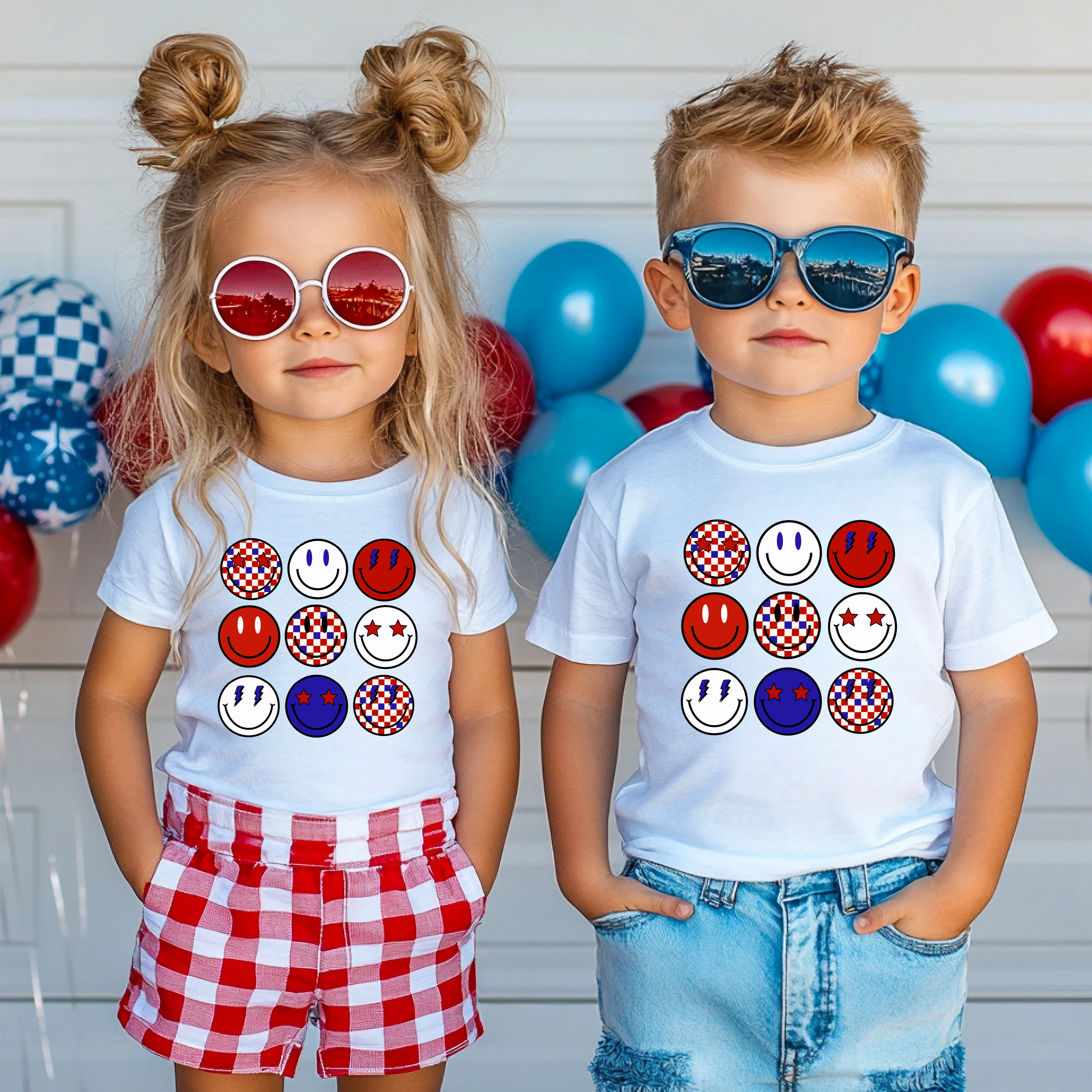Toddler "Smiley" Tee, Fun, Festive, Fourth of July, Patriotic, Kids Apparel product thumbnail image Toddler "Smiley" Tee, Fun, Festive, Fourth of July, Patriotic, Kids Apparel product thumbnail image