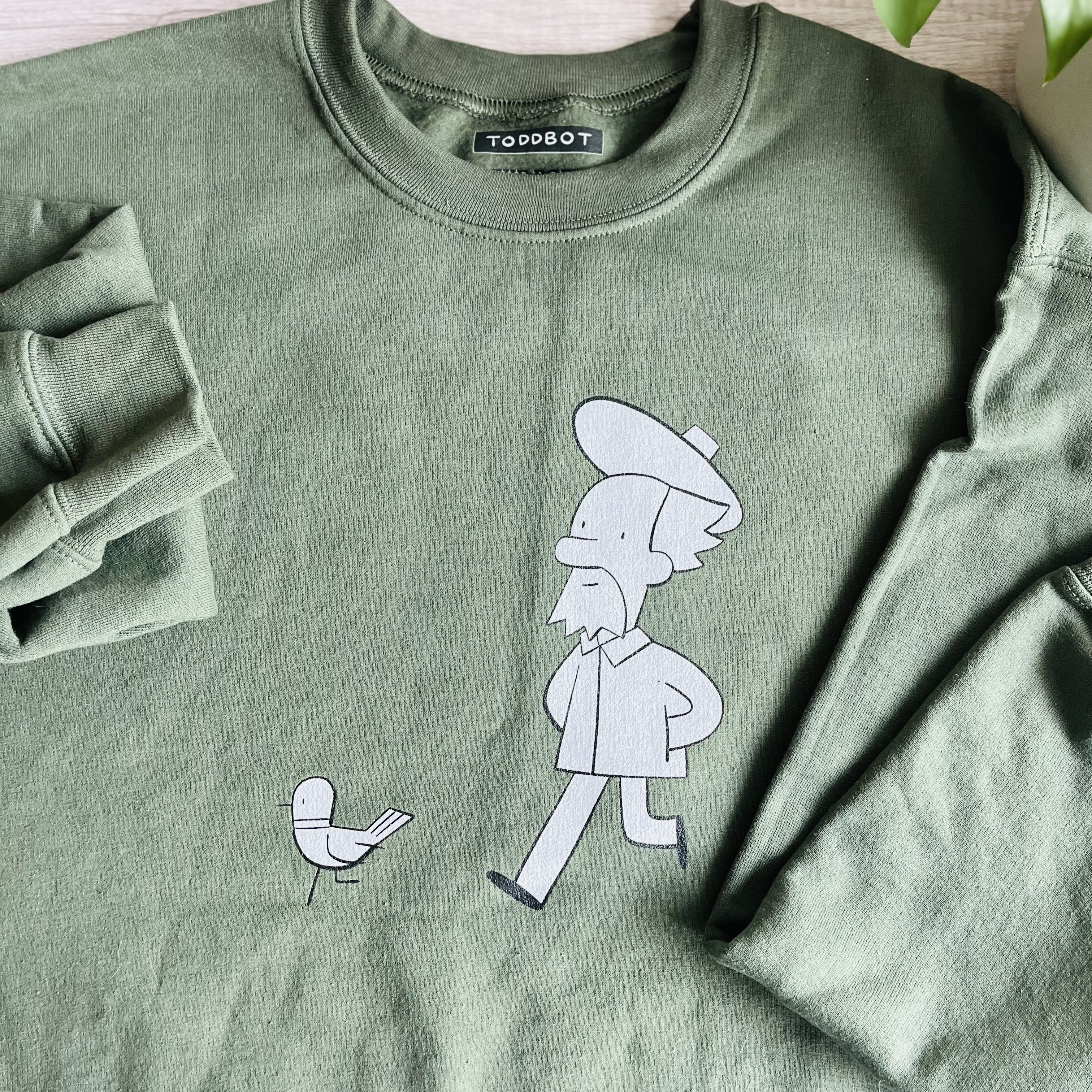 Crewneck Sweatshirt - The Poet and The Pigeon On A Stroll  Crewneck Sweatshirt - The Poet and The Pigeon On A Stroll