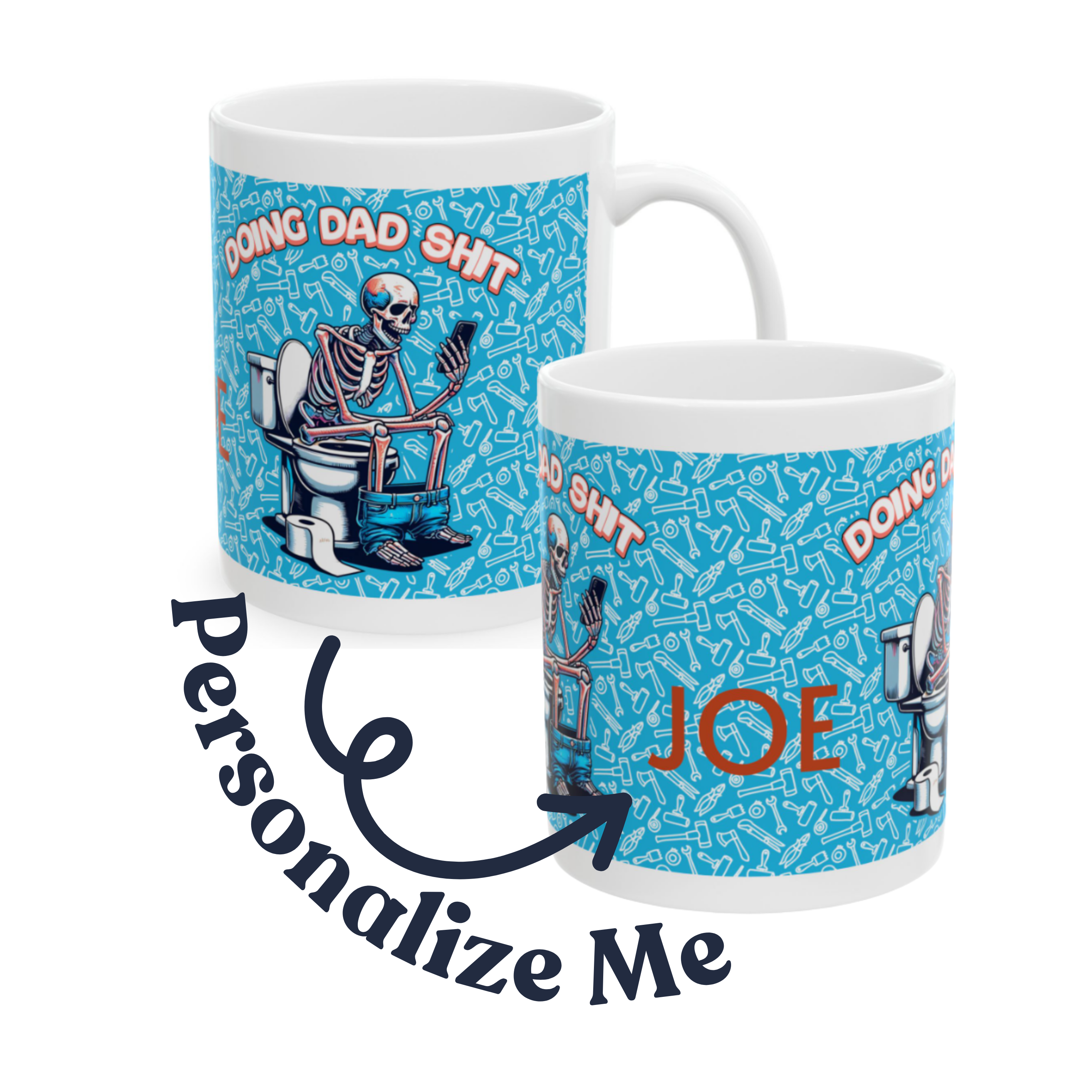 Funny Dad Personalized Ceramic Mug for Coffee Lovers, Custom Gift for Him, Unique Father's Day Present, Humorous Kitchen Decor, Joke Mug