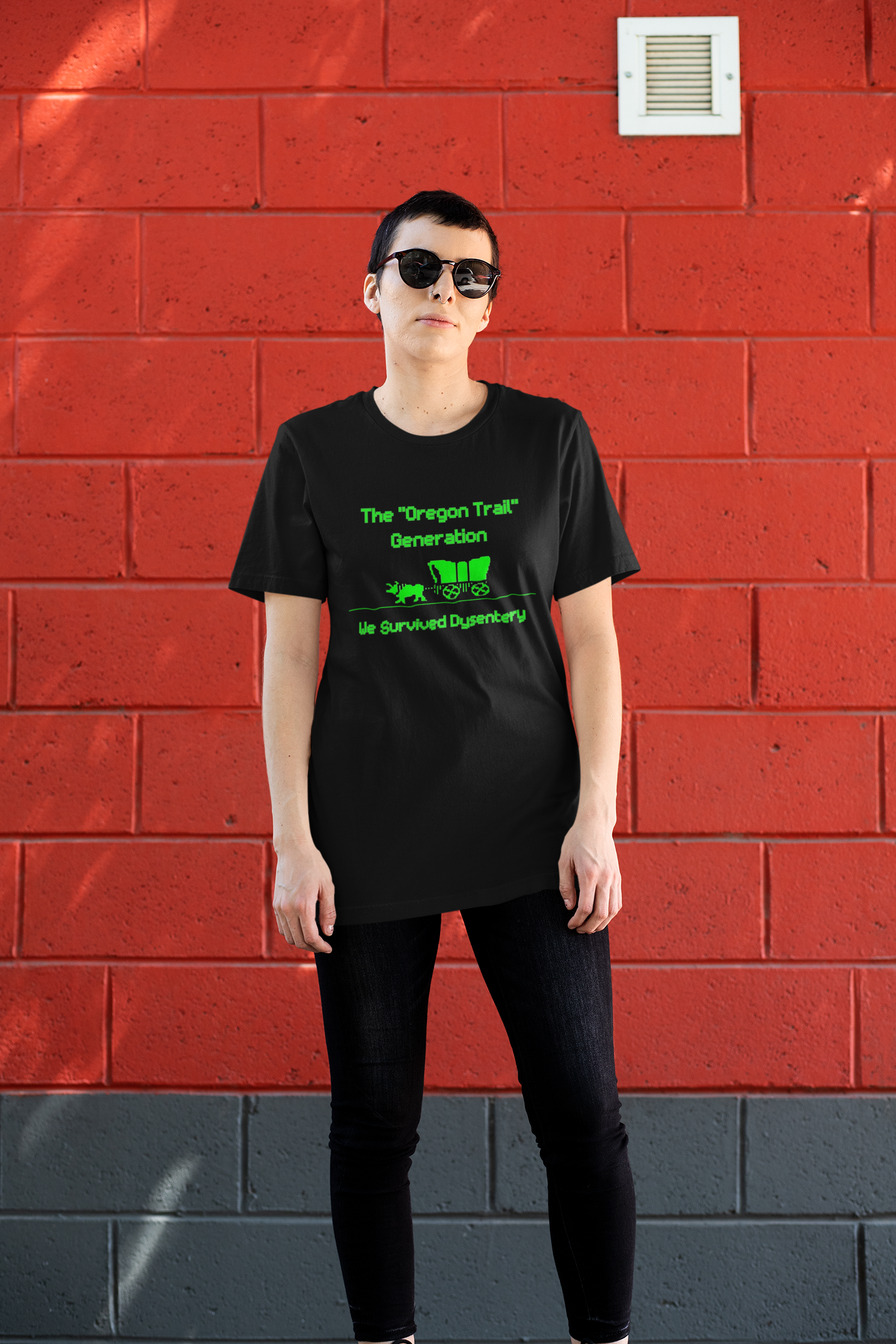 Oregon Trail Generation Tee, Retro Gamer Shirt, Unisex Cotton Tee, Vintage Video Game Apparel, Nostalgic Gift for Gamers product thumbnail image
