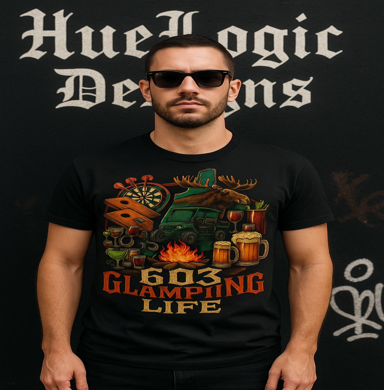 603 Glamping Life Shirt for Men Women Camping Moose Beer Cornhole NH Tshirt 603 Glamping Life Shirt for Men Women Camping Moose Beer Cornhole NH Tshirt