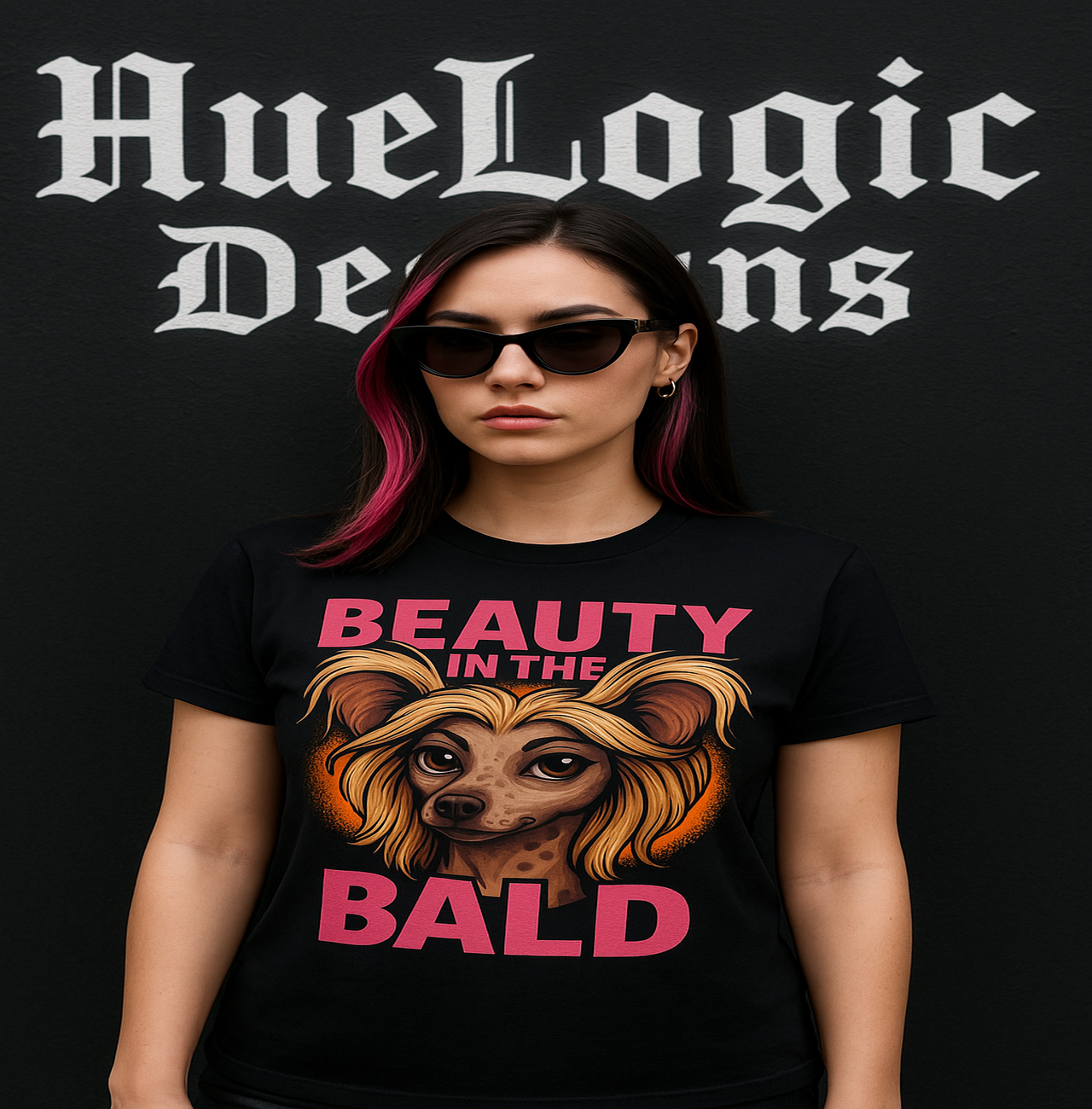 Chinese Crested Beauty in the Bald  T-Shirt - Funny Dog Lovers Gift, Pet Owner Tee, Cute Animal Shirt, Fun Pet Apparel, Birthday and Pet Day product thumbnail image