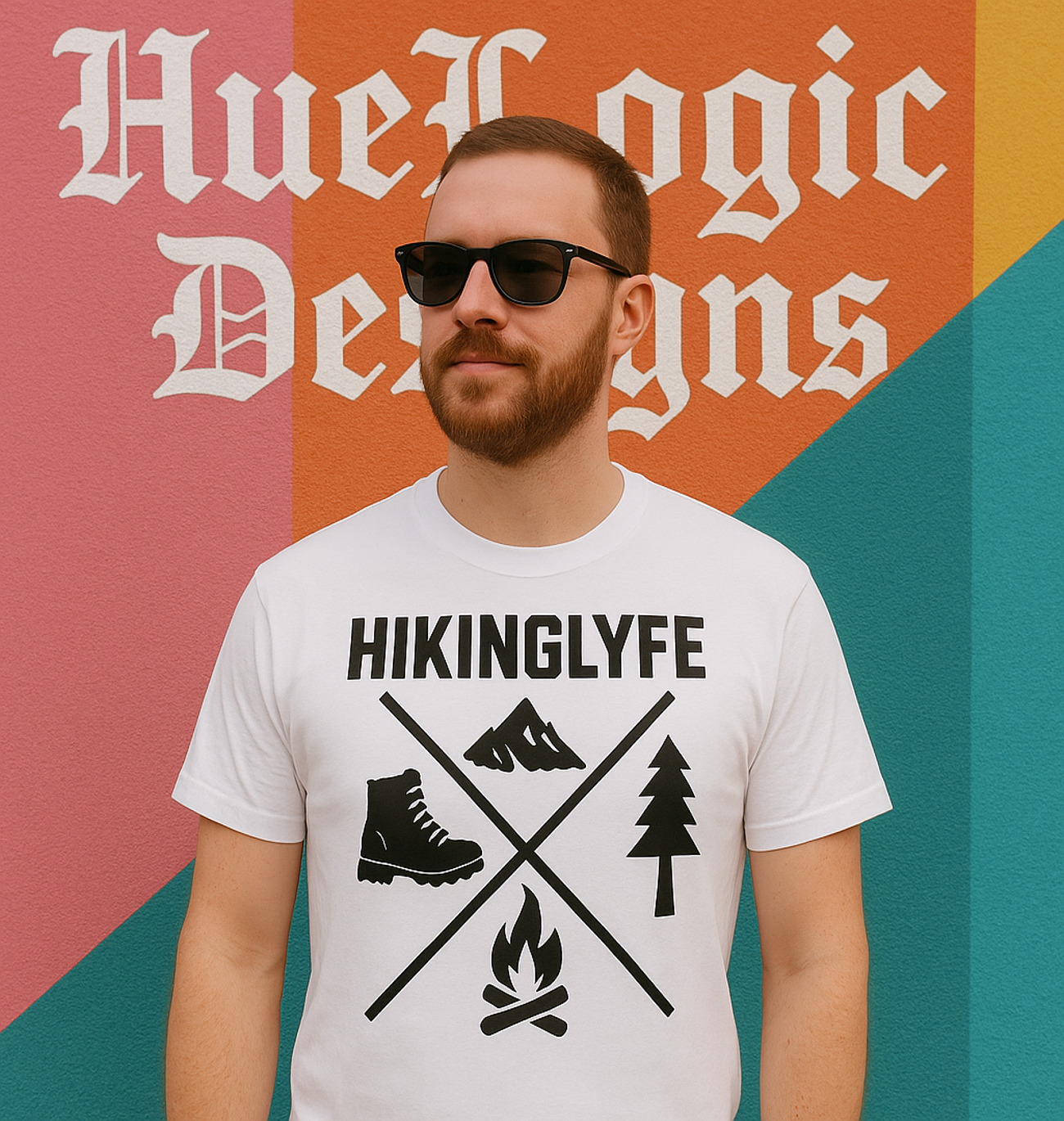 HIKINGLYFE Shirt Trail Hiker Outdoor Tee Boots Campfire Tree Mountain Life