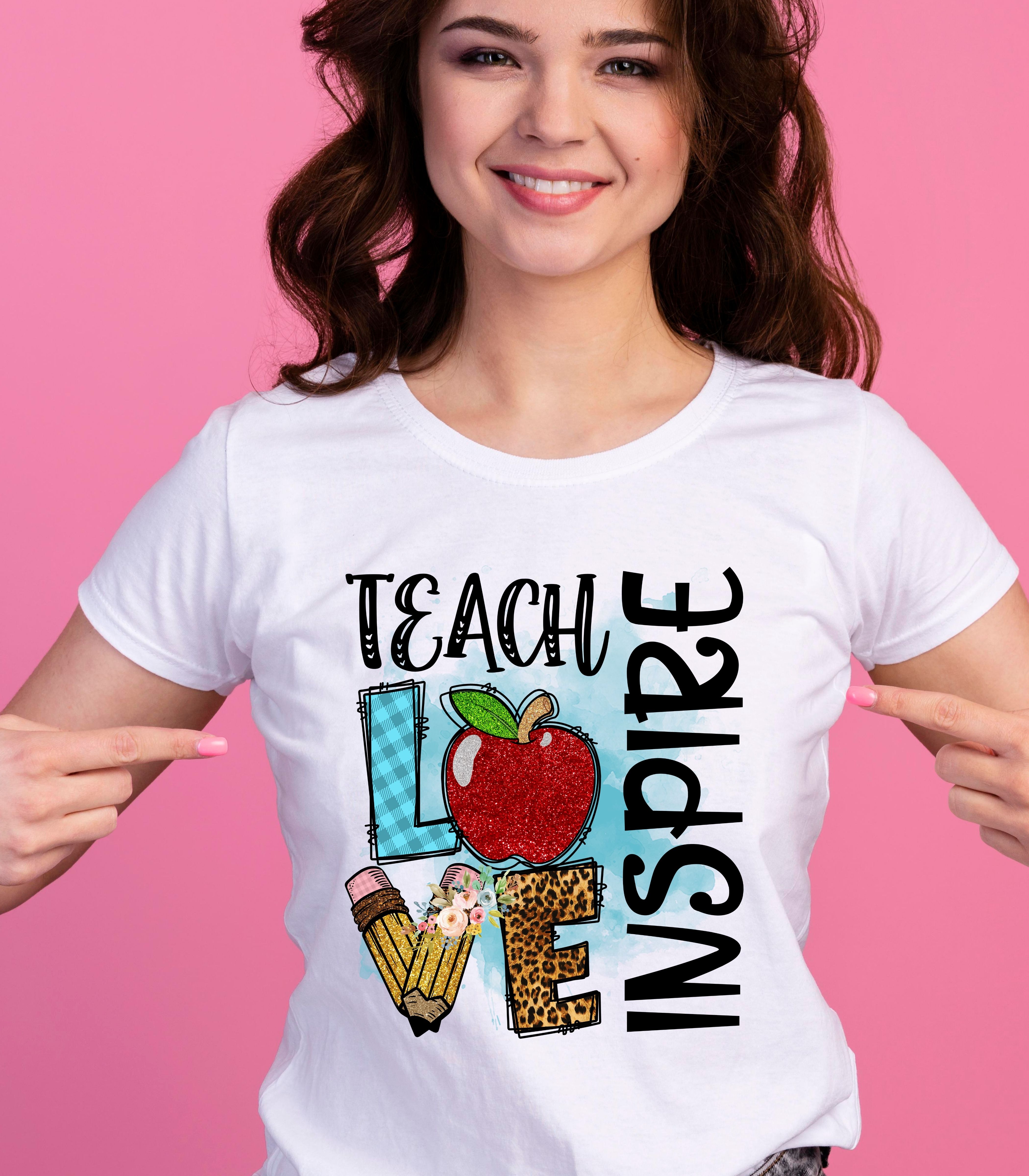 Teach Love Inspire Tee, Teacher Appreciation Shirt, Unisex Short Sleeve T-Shirt, Educational Gift, Back to School Wear, Inspirational Top product thumbnail image