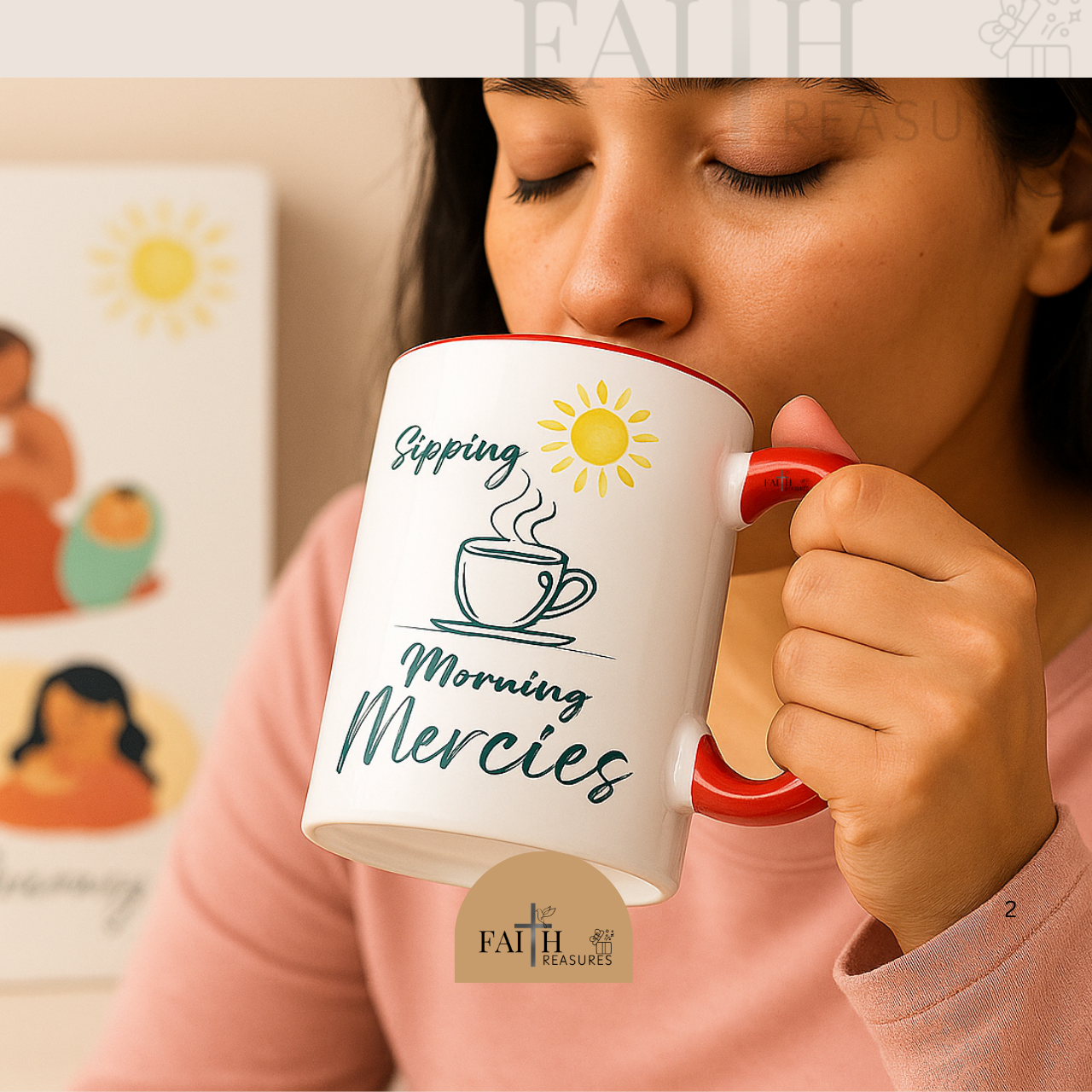 FT Accent Mug for New Moms – Glossy coloured Interior – “New Journey” or “Morning Mercies” Design – Encouraging Gift for Her, Inspirational Gift, Coffee Lover's Mug, Home Office Decor, Unique Kitchenware product thumbnail image FT Accent Mug for New Moms – Glossy coloured Interior – “New Journey” or “Morning Mercies” Design – Encouraging Gift for Her, Inspirational Gift, Coffee Lover's Mug, Home Office Decor, Unique Kitchenware product thumbnail image