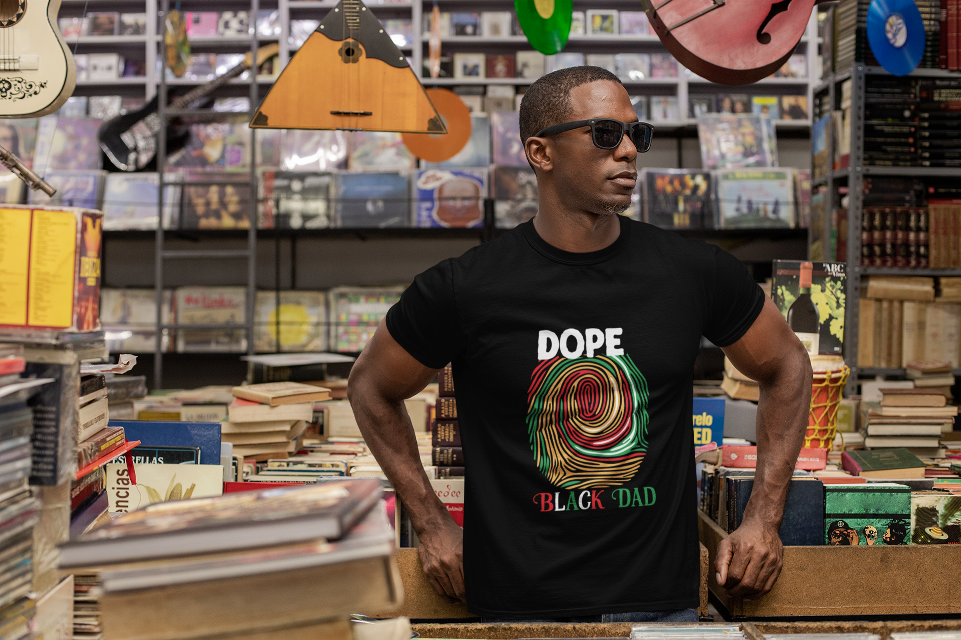 Dope Black Dad Unisex Softstyle T-Shirt, Father's Day Gift, Black Dad Tee, Casual Shirt, Family Celebration Apparel, Unique Gift for Dad