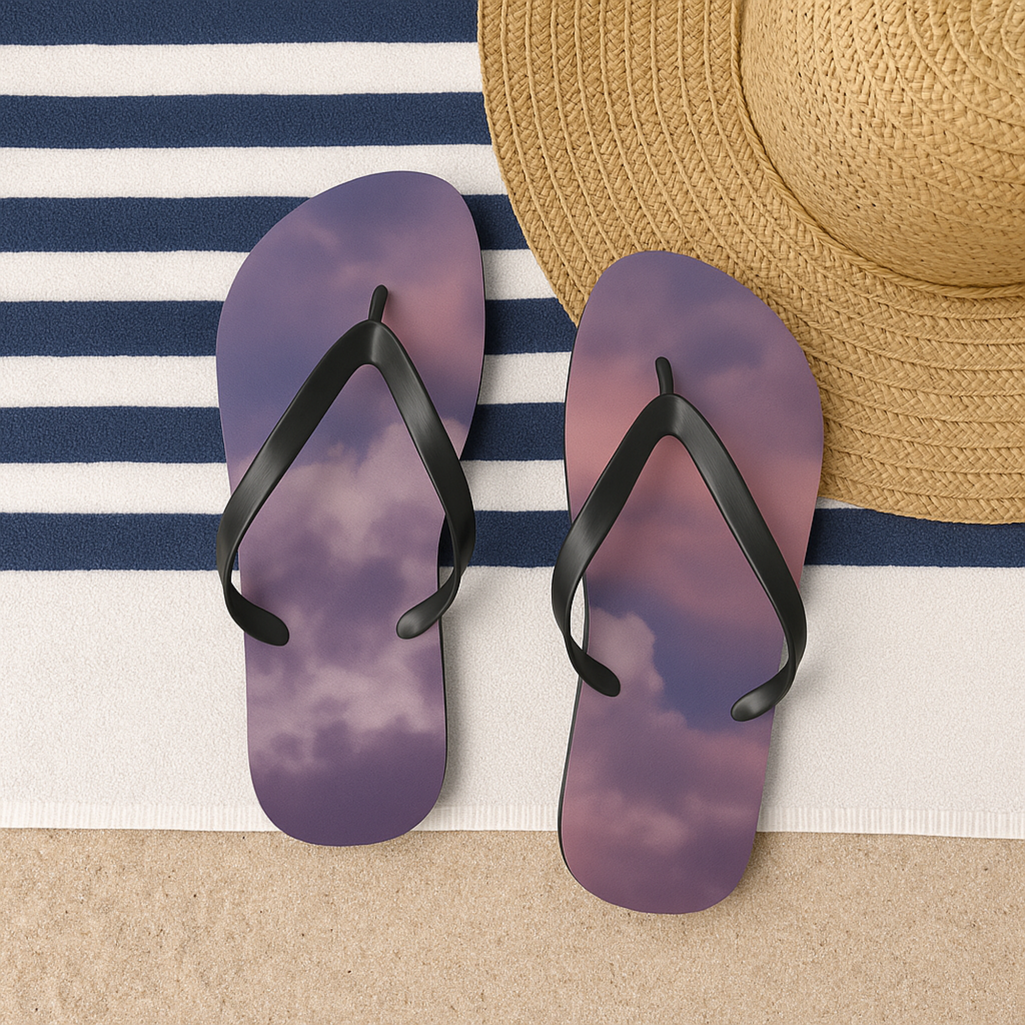 Sunrise Cloudscape Flip Flops Vibrant Sky Photography Sandals Scenic Summer Footwear for Beach Poolside or Travel Gifts product thumbnail image Sunrise Cloudscape Flip Flops Vibrant Sky Photography Sandals Scenic Summer Footwear for Beach Poolside or Travel Gifts product thumbnail image