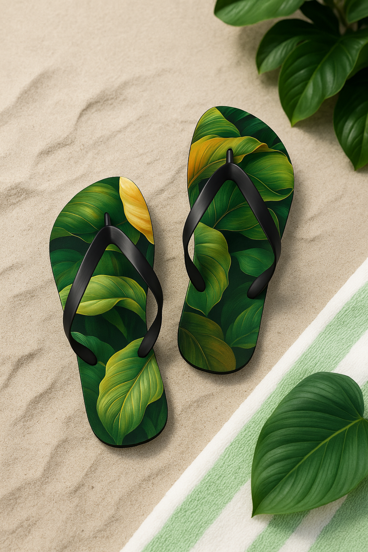 Tropical Forest Plant Flip Flops Botanical Leaf Design Sandals Jungle Vibe Footwear Unisex Beach Flip Flops for Summer or Vacation Gift Tropical Forest Plant Flip Flops Botanical Leaf Design Sandals Jungle Vibe Footwear Unisex Beach Flip Flops for Summer or Vacation Gift