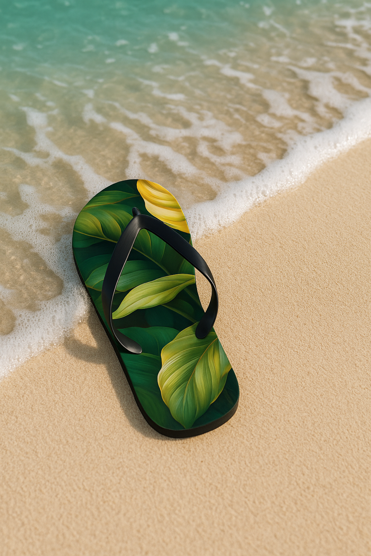 Tropical Forest Plant Flip Flops Botanical Leaf Design Sandals Jungle Vibe Footwear Unisex Beach Flip Flops for Summer or Vacation Gift product thumbnail image