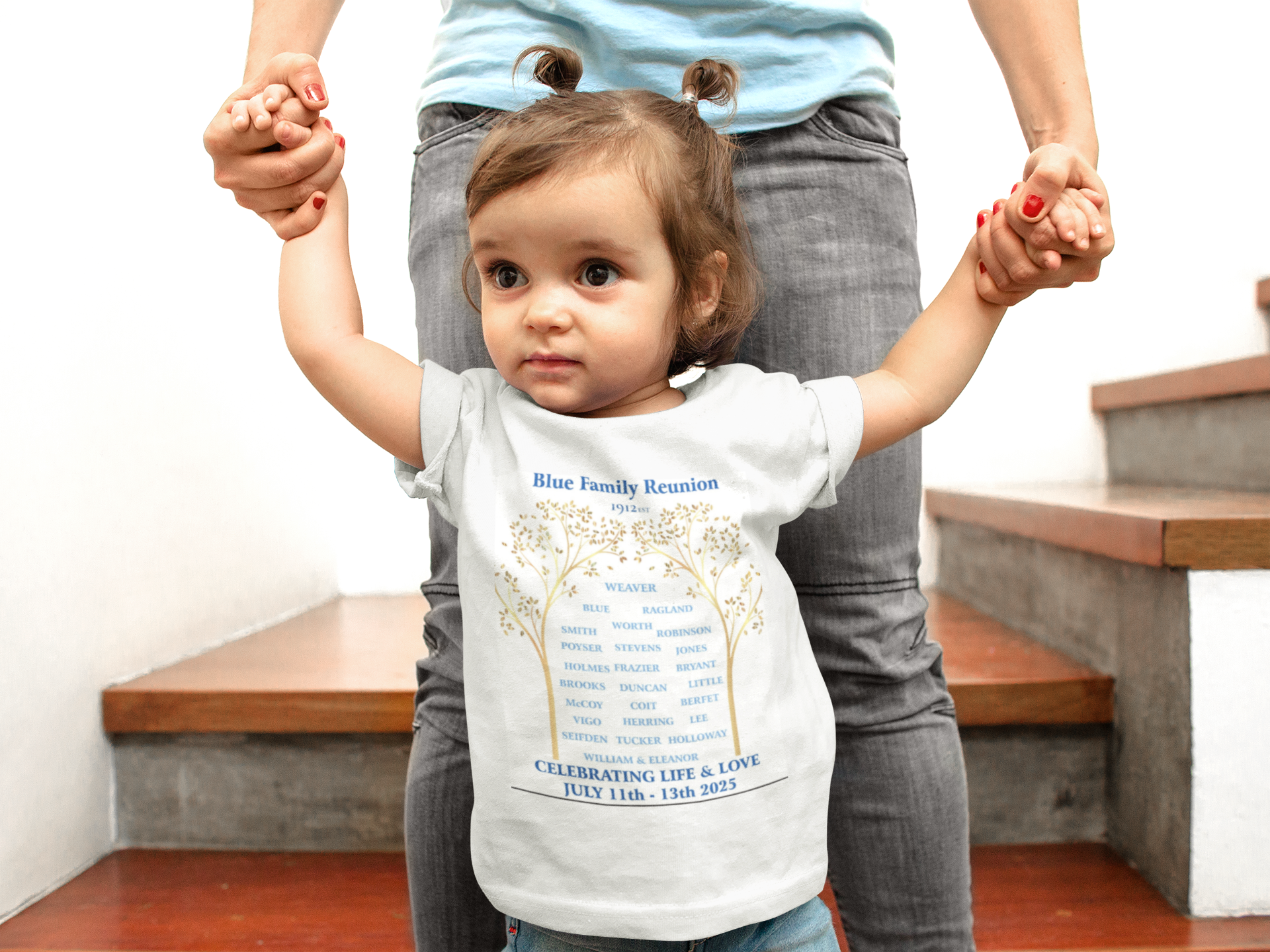 Family Tree Onesie - Gold & Blue Keepsake Design product thumbnail image Family Tree Onesie - Gold & Blue Keepsake Design product thumbnail image
