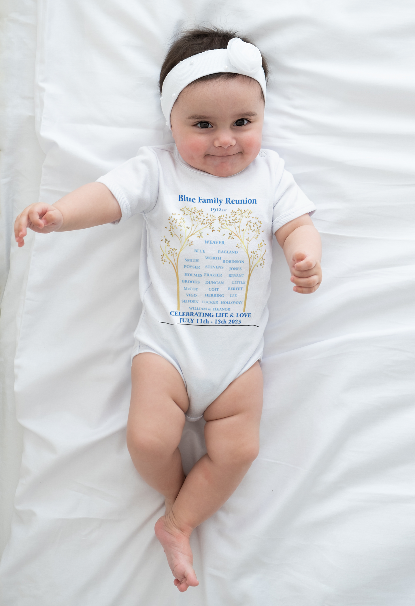 Family Tree Onesie - Gold & Blue Keepsake Design product thumbnail image Family Tree Onesie - Gold & Blue Keepsake Design product thumbnail image