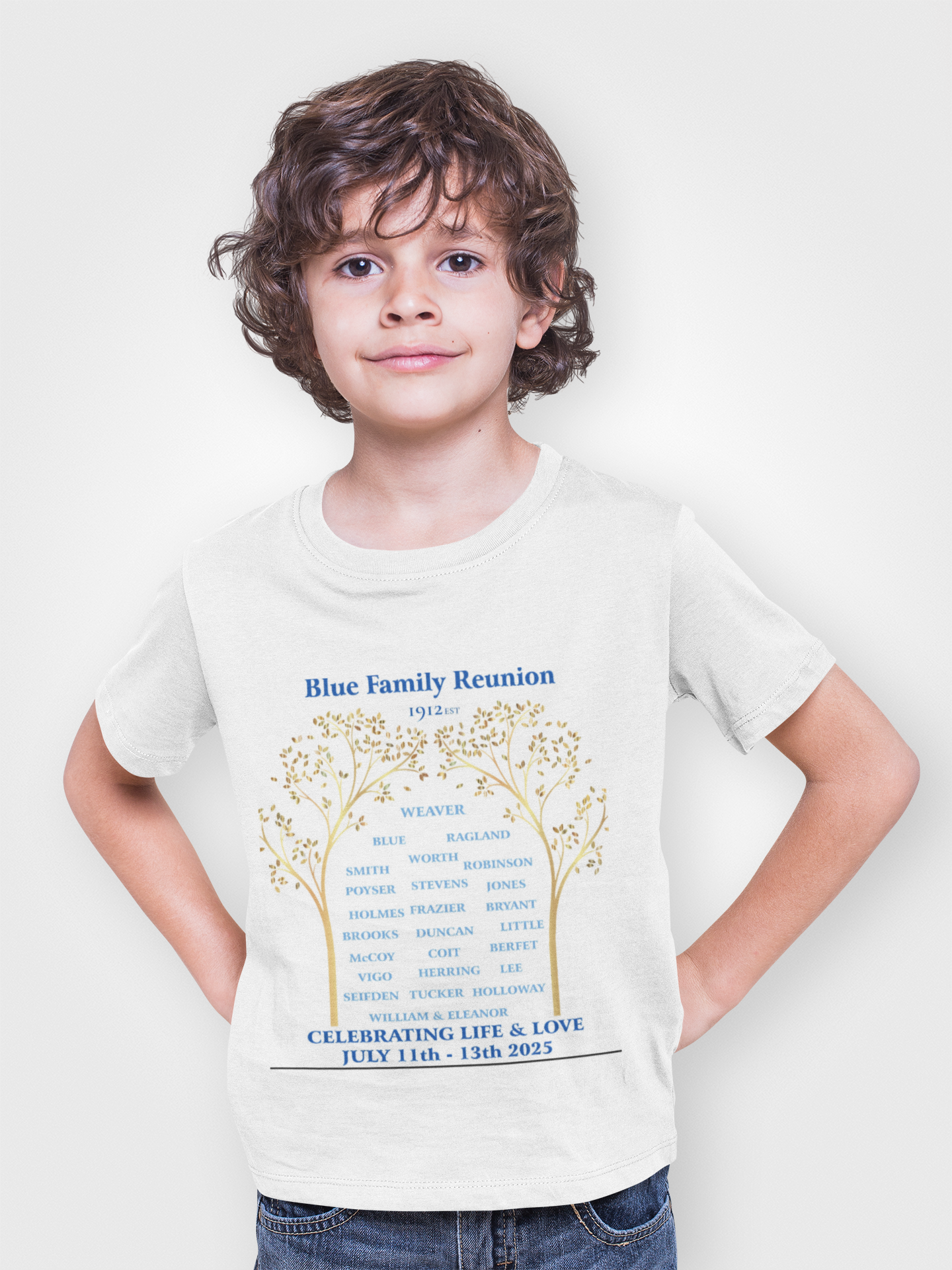 Family Reunion Kids Tee, Personalized Reunion T-Shirt, Summer Celebration Shirt, Kids Softstyle Tee for Events, Family Gathering Apparel product thumbnail image