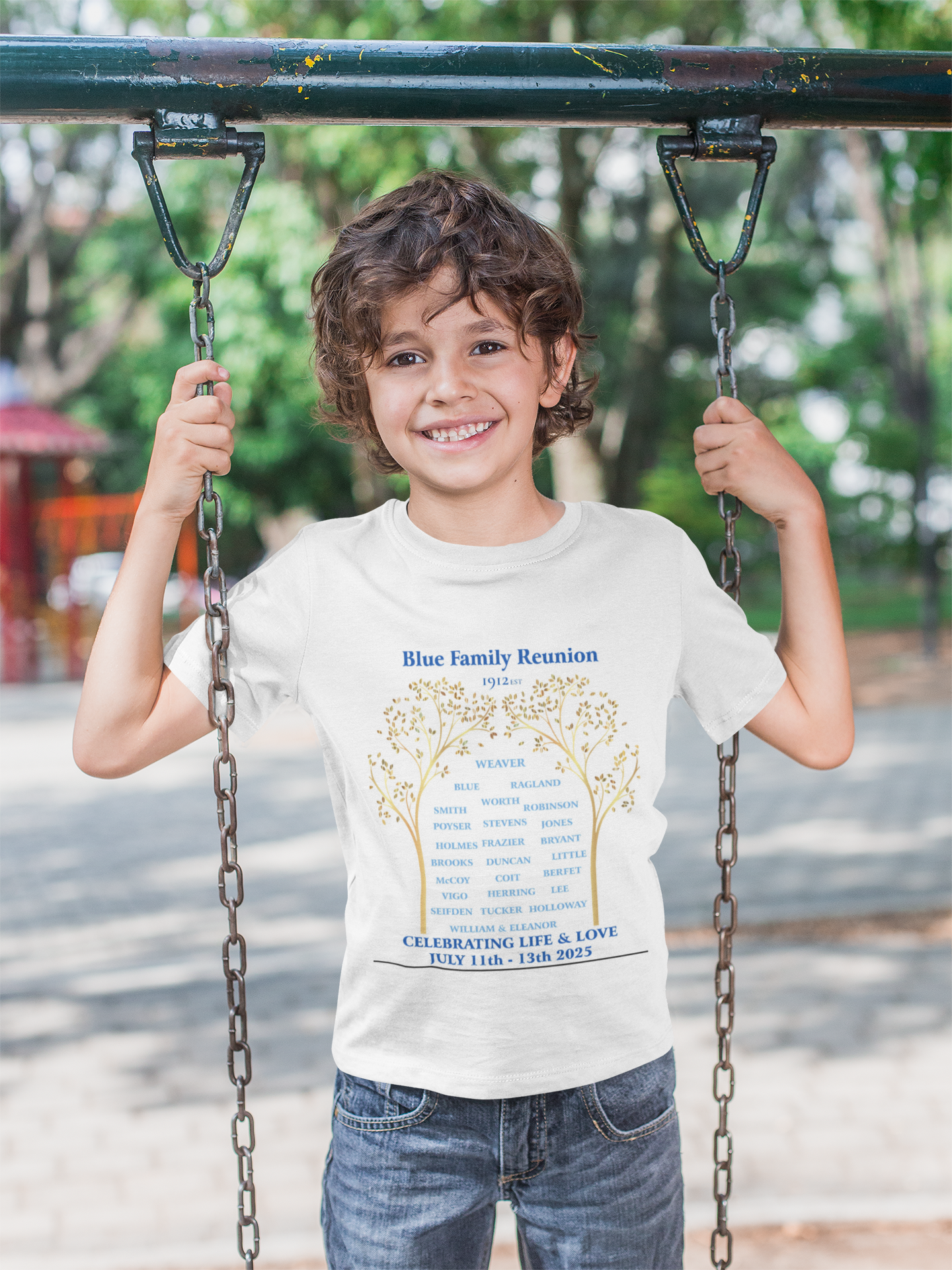 Family Reunion Kids Tee, Personalized Reunion T-Shirt, Summer Celebration Shirt, Kids Softstyle Tee for Events, Family Gathering Apparel product thumbnail image