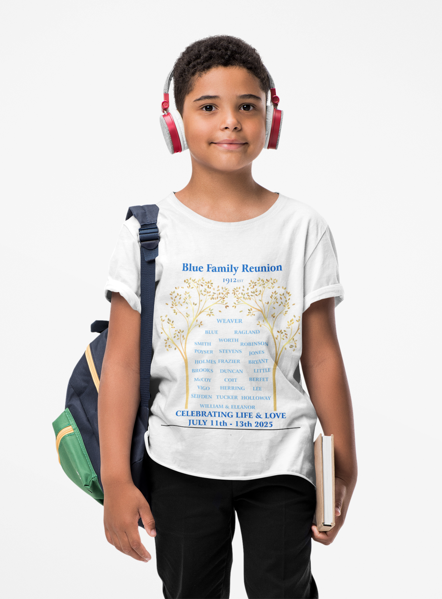Family Reunion Kids Tee, Personalized Reunion T-Shirt, Summer Celebration Shirt, Kids Softstyle Tee for Events, Family Gathering Apparel product thumbnail image