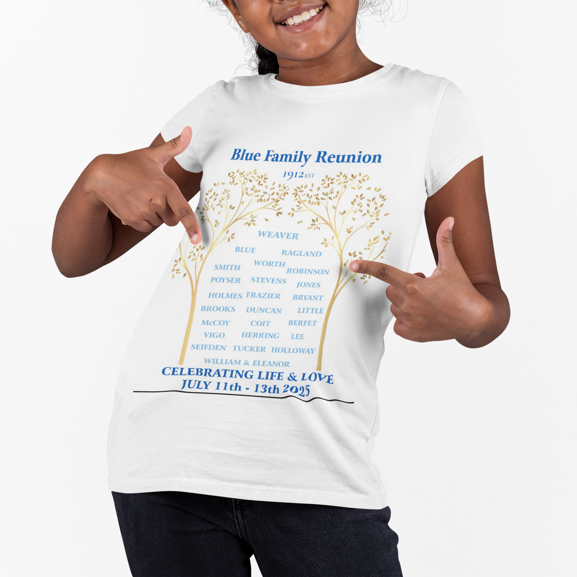 Family Reunion Kids Tee, Personalized Reunion T-Shirt, Summer Celebration Shirt, Kids Softstyle Tee for Events, Family Gathering Apparel product thumbnail image