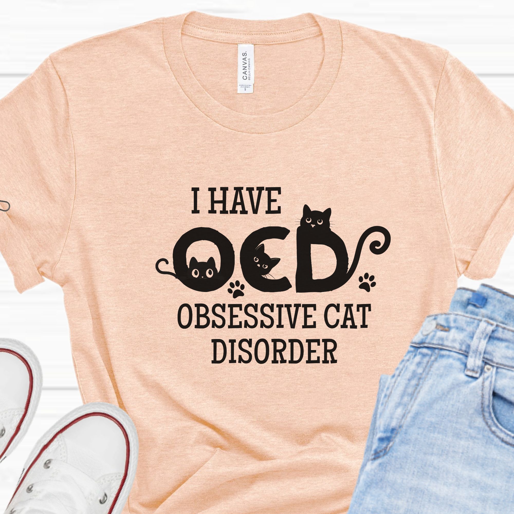 Funny I Have OCD-Obsessive Cat Disorder Tee product thumbnail image Funny I Have OCD-Obsessive Cat Disorder Tee product thumbnail image