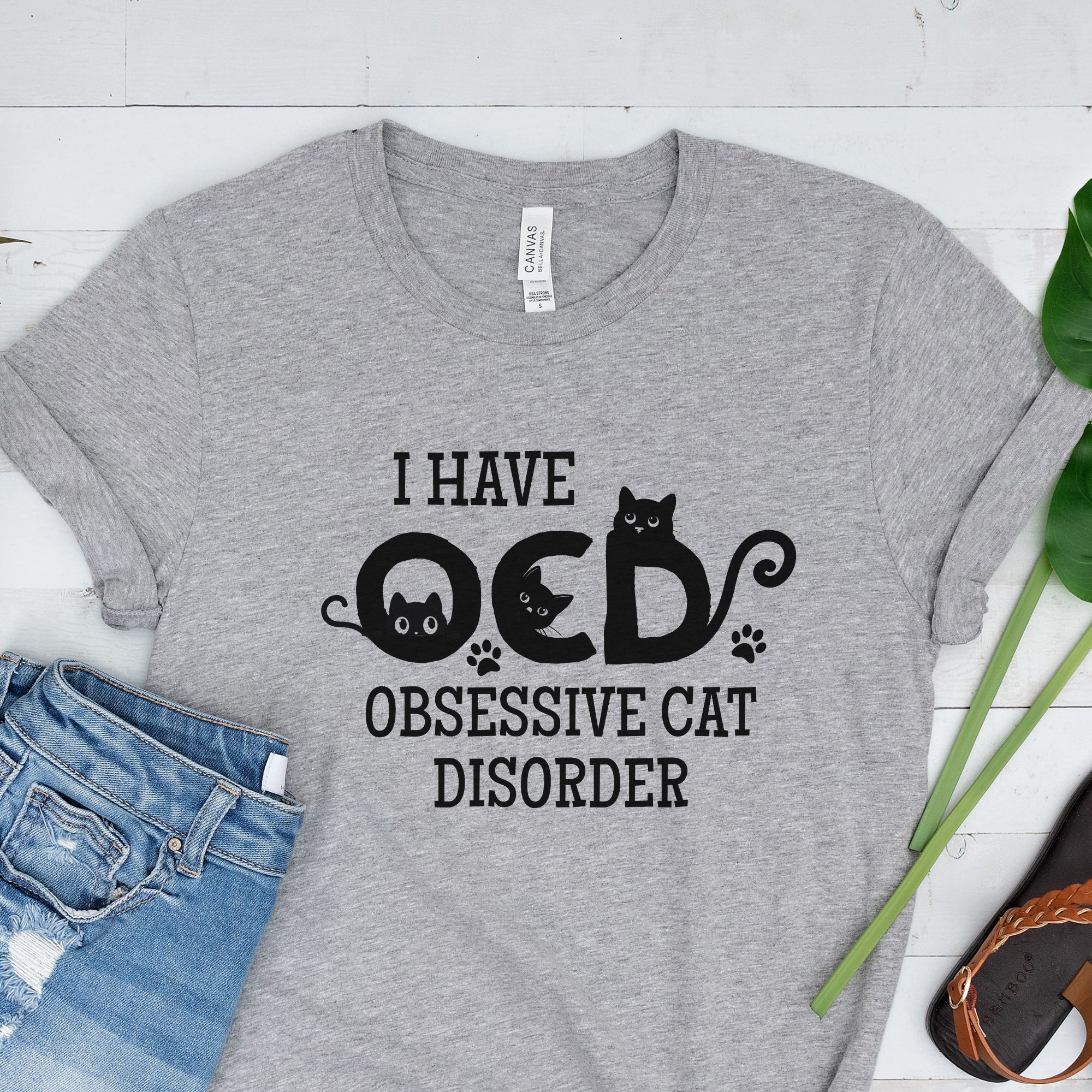Funny I Have OCD-Obsessive Cat Disorder Tee product thumbnail image
