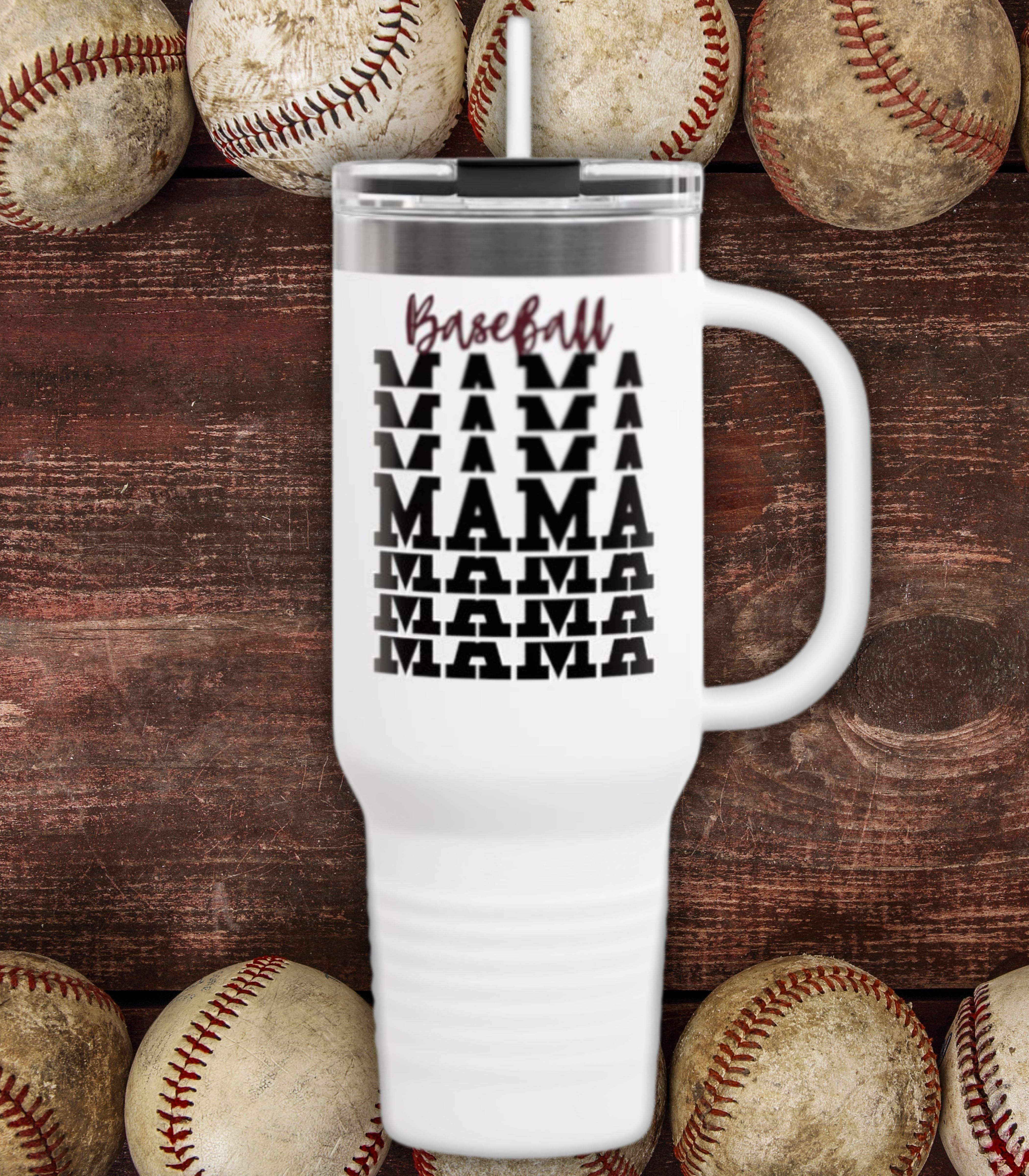 Baseball Mama Insulated Travel Mug - 40oz Tumbler for Moms