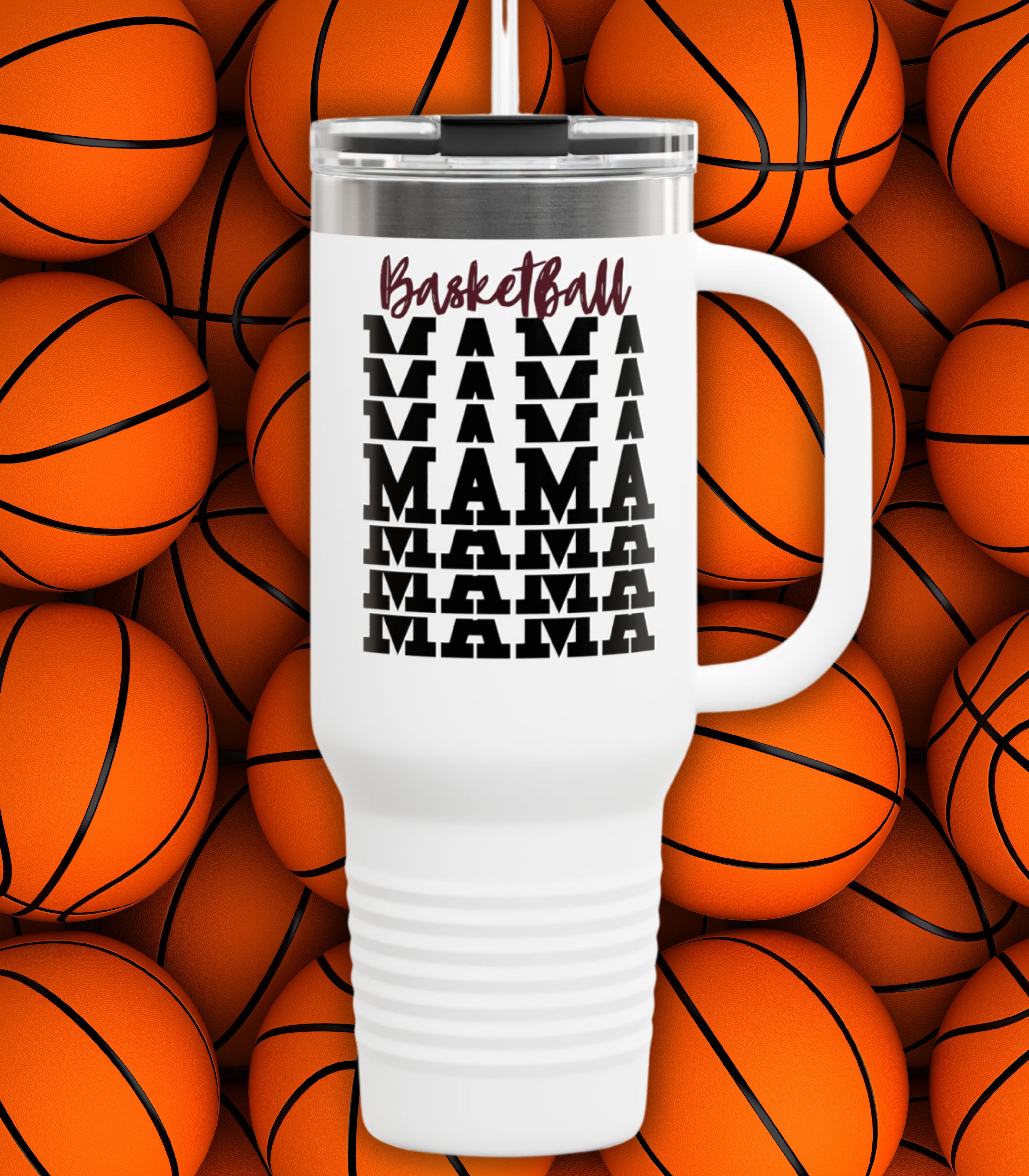 Basketball Mama Insulated Travel Mug - 40oz Coffee Cup for Moms product thumbnail image