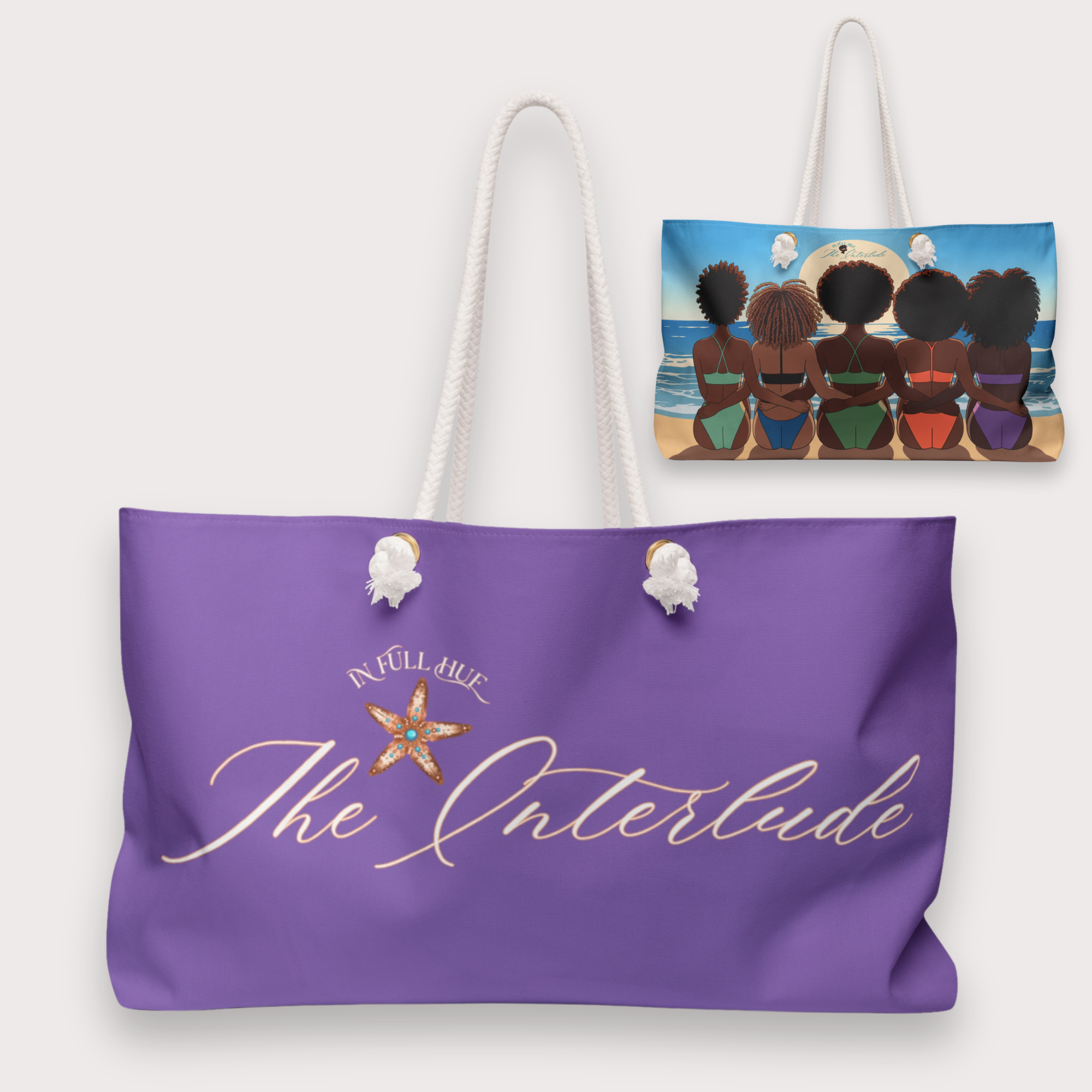 In Full Hue | The Interlude: Jeweled Starfish Stylish Weekender Beach Bag in Light Purple ~ Vacation | Summer Vibe product thumbnail image