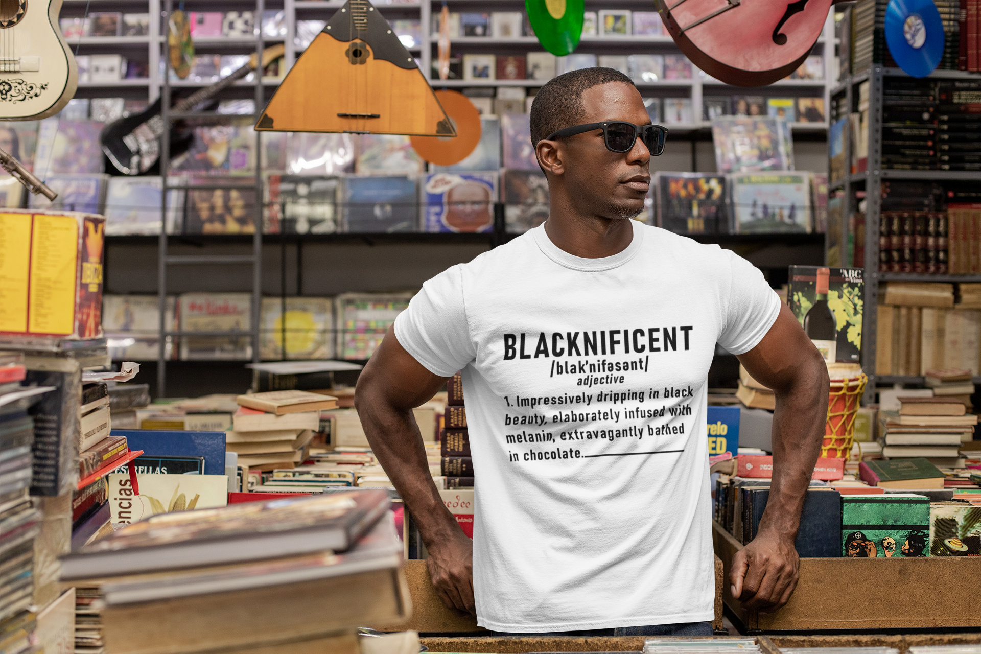 Blacknificent Unisex Heavy Cotton Tee, Black History Month Tee, Urban Streetwear, Statement Shirt for Music Lovers, Gift for Artists product thumbnail image Blacknificent Unisex Heavy Cotton Tee, Black History Month Tee, Urban Streetwear, Statement Shirt for Music Lovers, Gift for Artists product thumbnail image