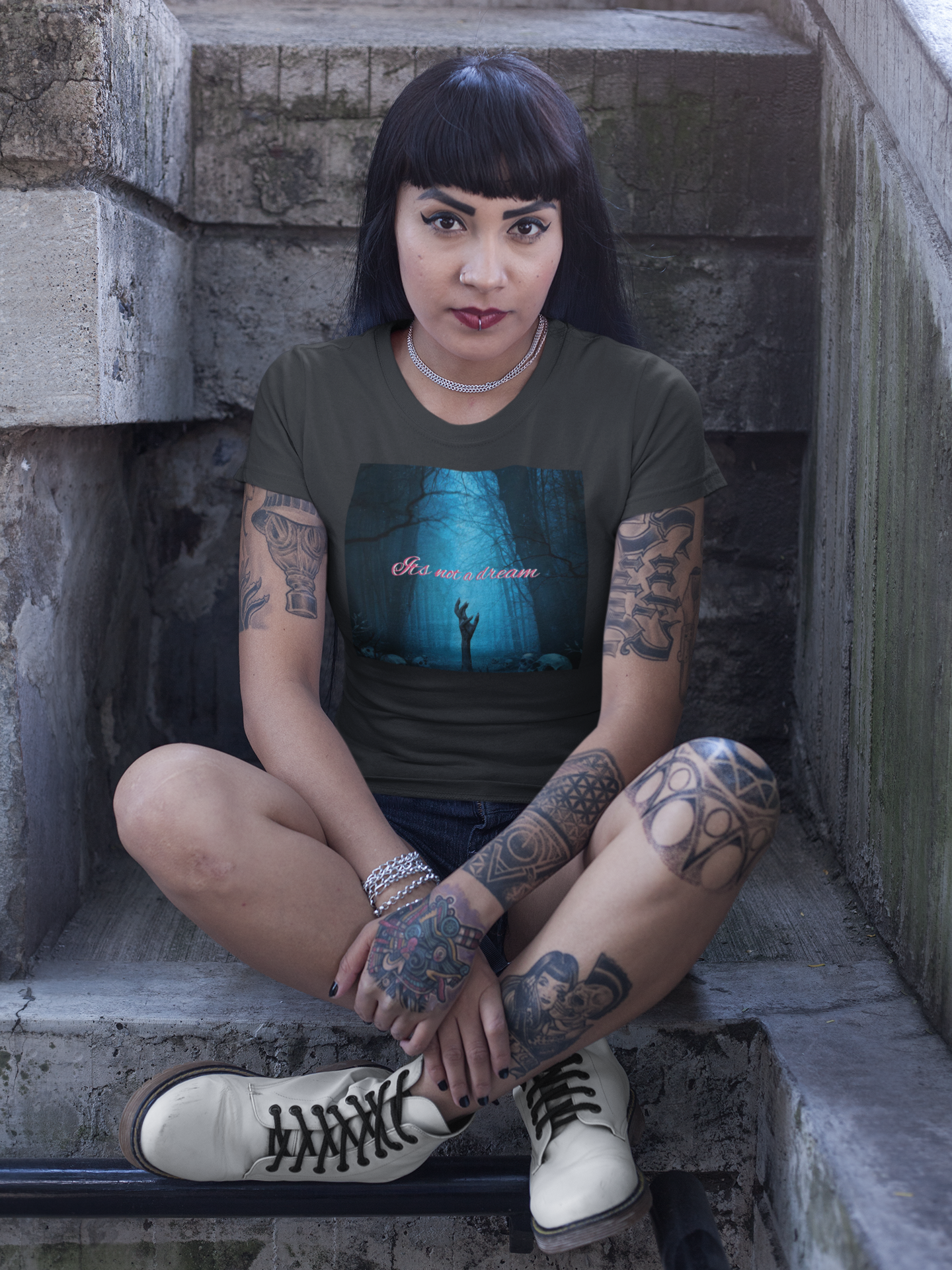 Spooky Forest Graphic Tee - It's Not a Dream, Goth Shirt, Unisex Halloween Apparel, Edgy Fashion, Unique Gift Idea product thumbnail image Spooky Forest Graphic Tee - It's Not a Dream, Goth Shirt, Unisex Halloween Apparel, Edgy Fashion, Unique Gift Idea product thumbnail image