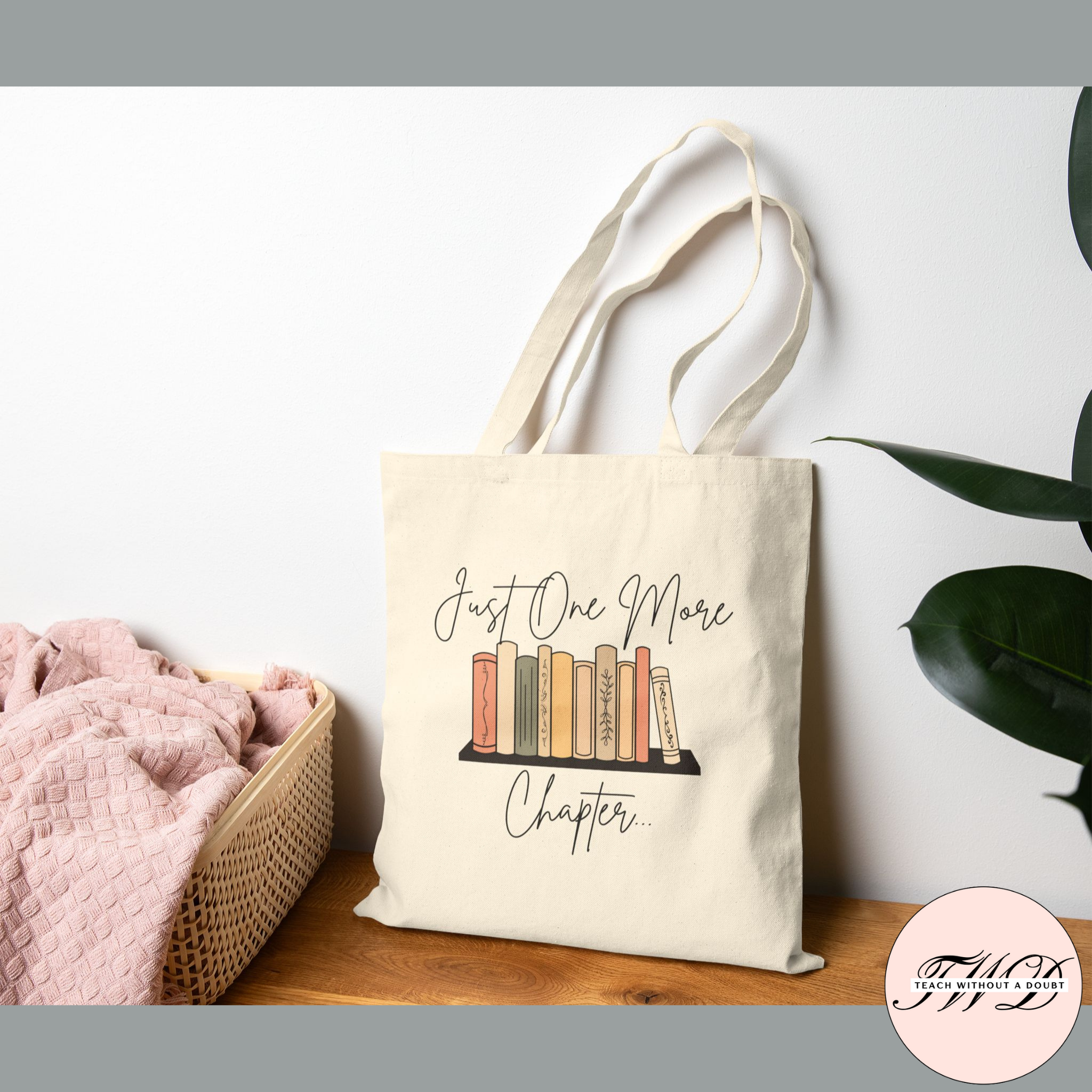 Book Lover Tote Bag - Just One More Book product thumbnail image Book Lover Tote Bag - Just One More Book product thumbnail image