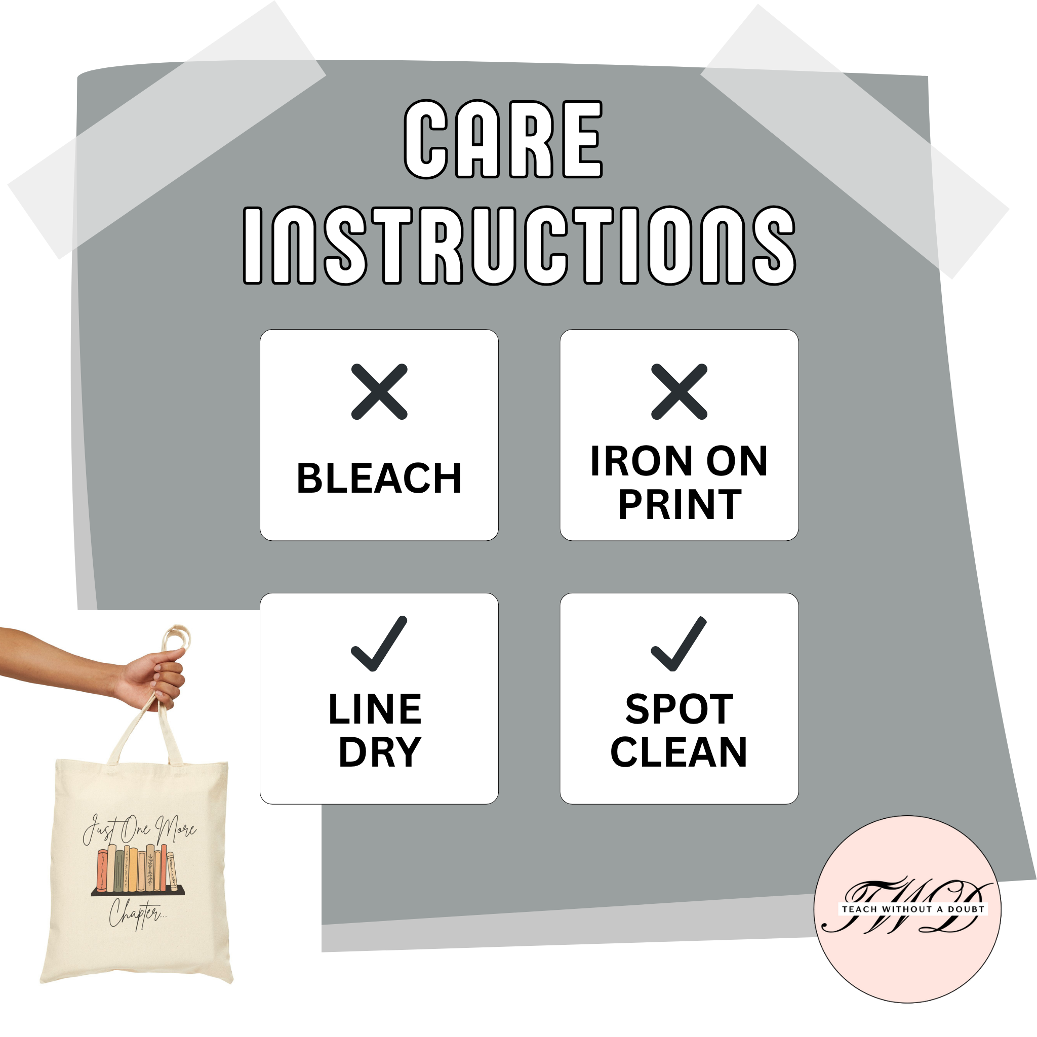 Book Lover Tote Bag - Just One More Book product thumbnail image Book Lover Tote Bag - Just One More Book product thumbnail image