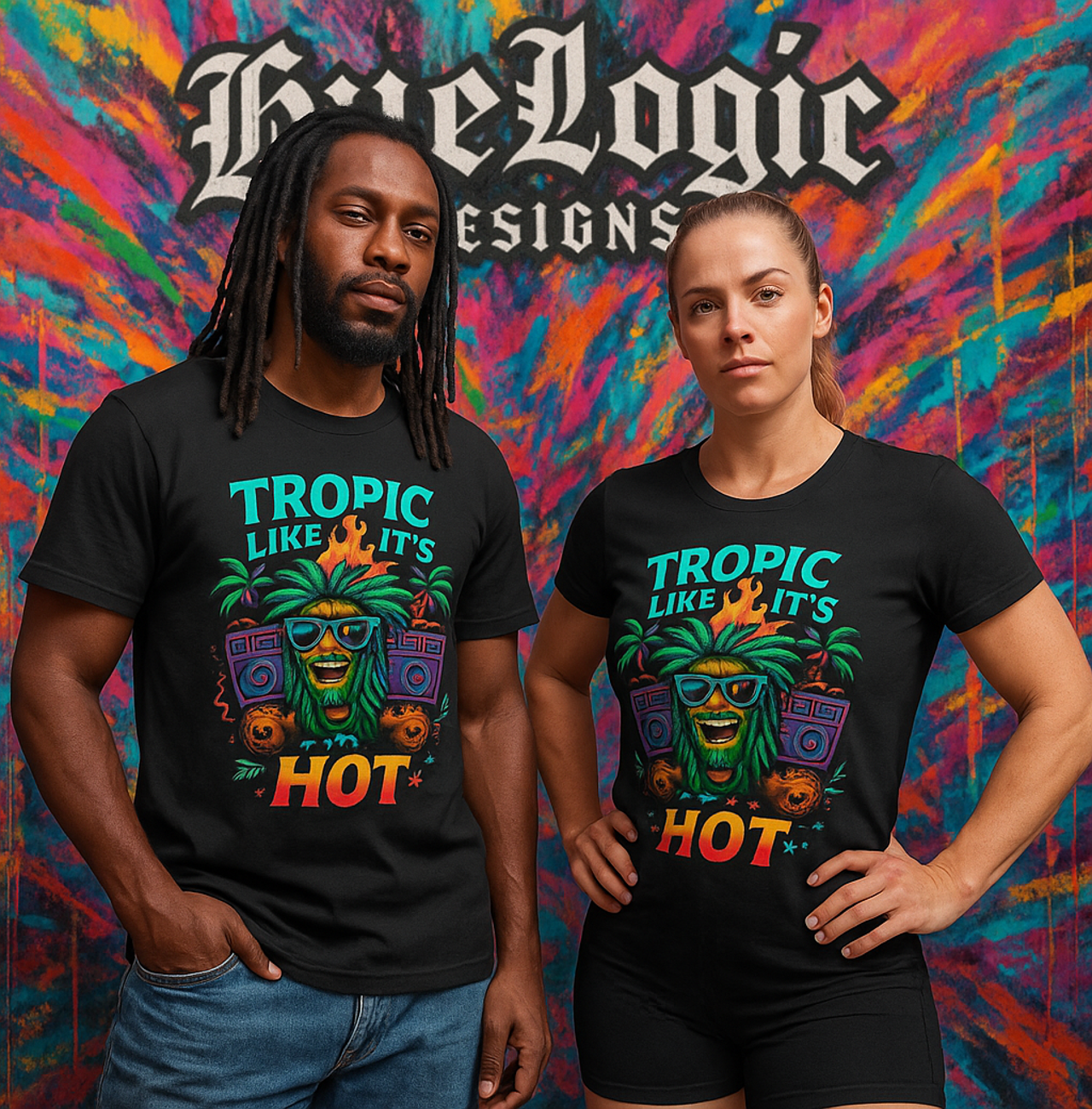 Tropic Like It’s Hot Shirt – Funny Pineapple Party Tee with Boombox &amp; Fire Vibes