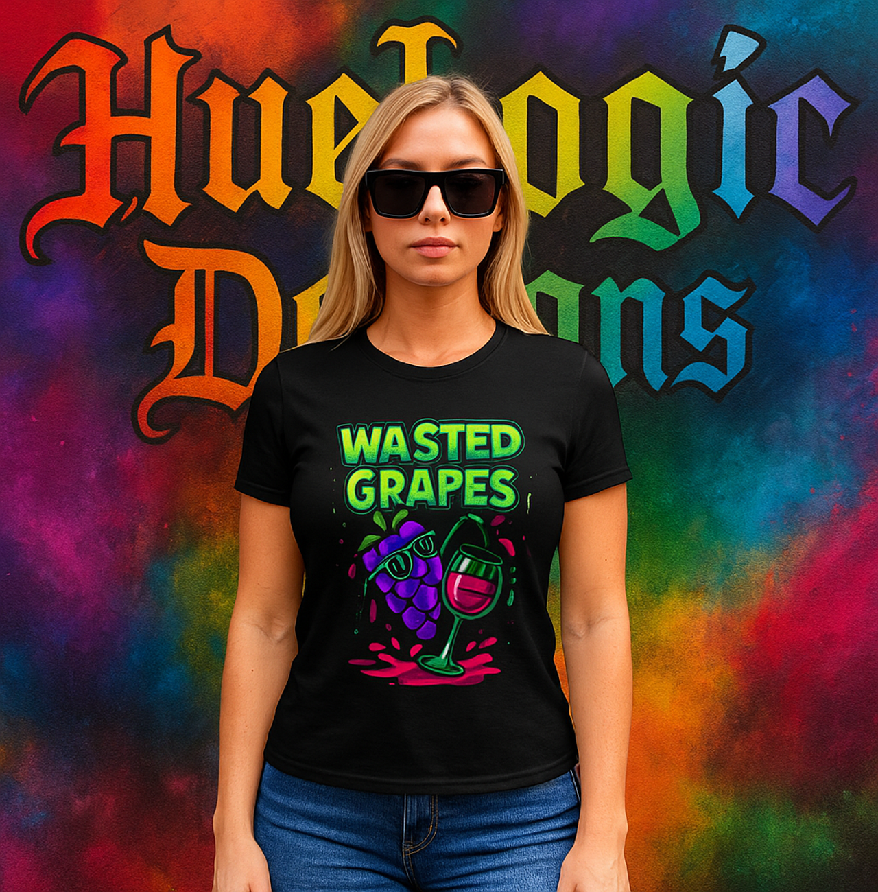 Wasted Grapes Graphic Tee Unisex Neon Festival Rave Shirt 2025 EDM Streetwear