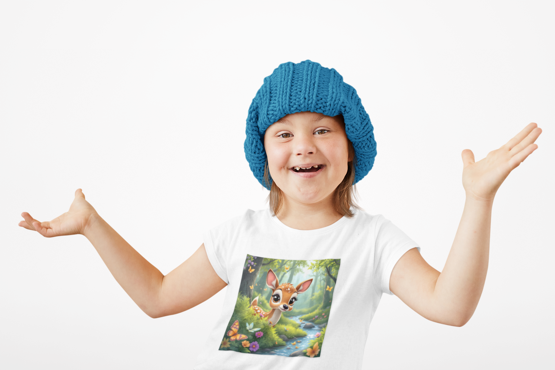 Whimsical Forest and Baby Deer Toddler Tee, Cute Animal T-Shirt, Nature-Inspired Kids Apparel, Birthday Gift for Toddlers, Summer Playwear product thumbnail image