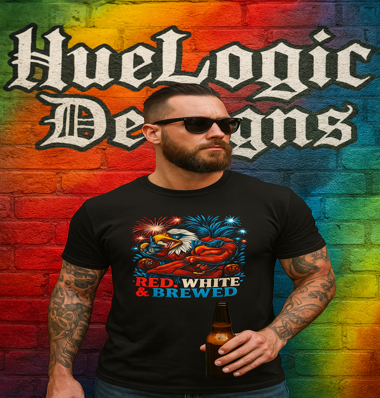 Red White &amp; Brewed Shirt – Patriotic Beer Eagle Tee for 4th of July &amp; BBQ Vibes