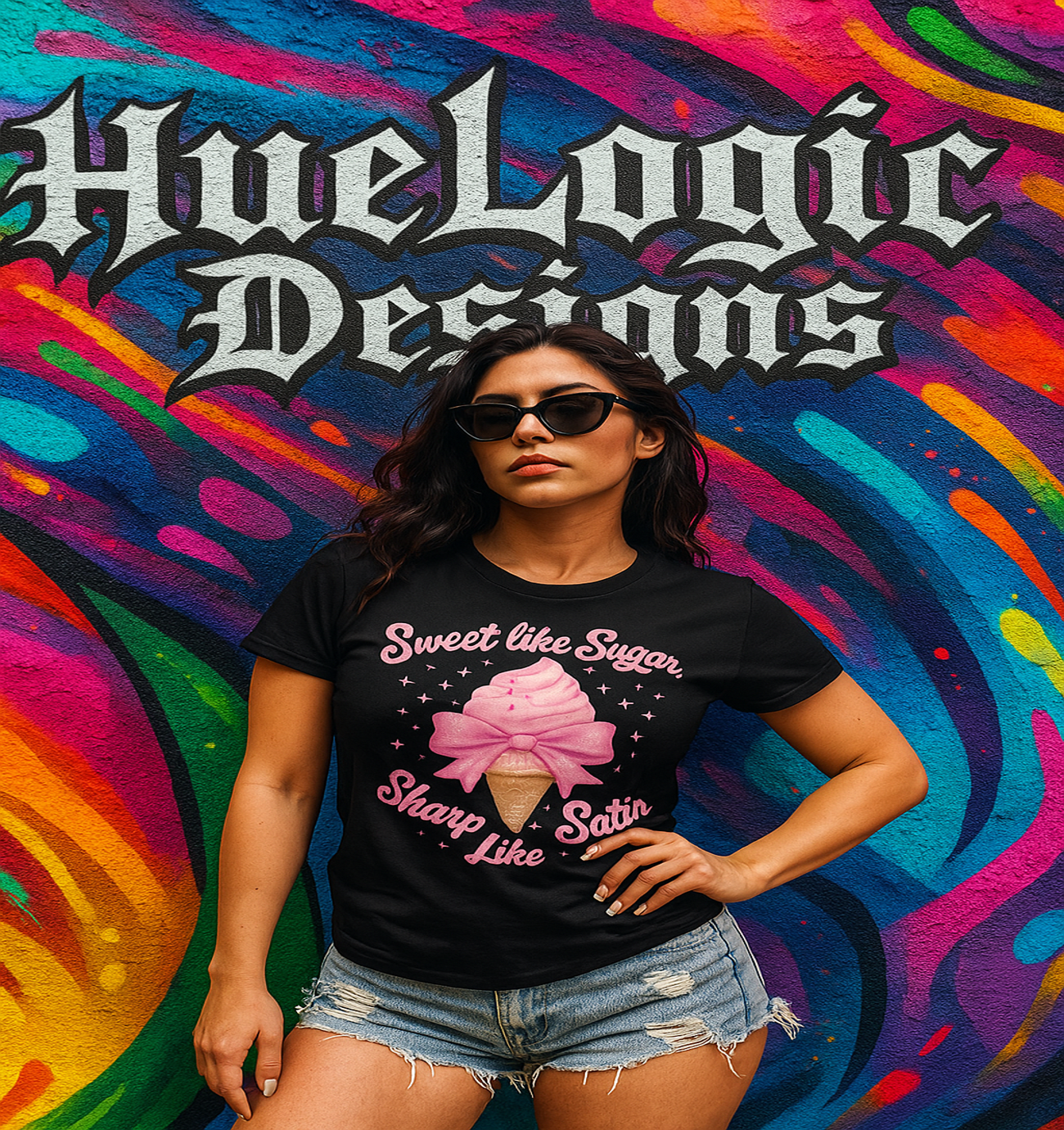Sweet Like Sugar Sharp Like Satin T-Shirt Cute Ice Cream Cone Graphic Tee for Women