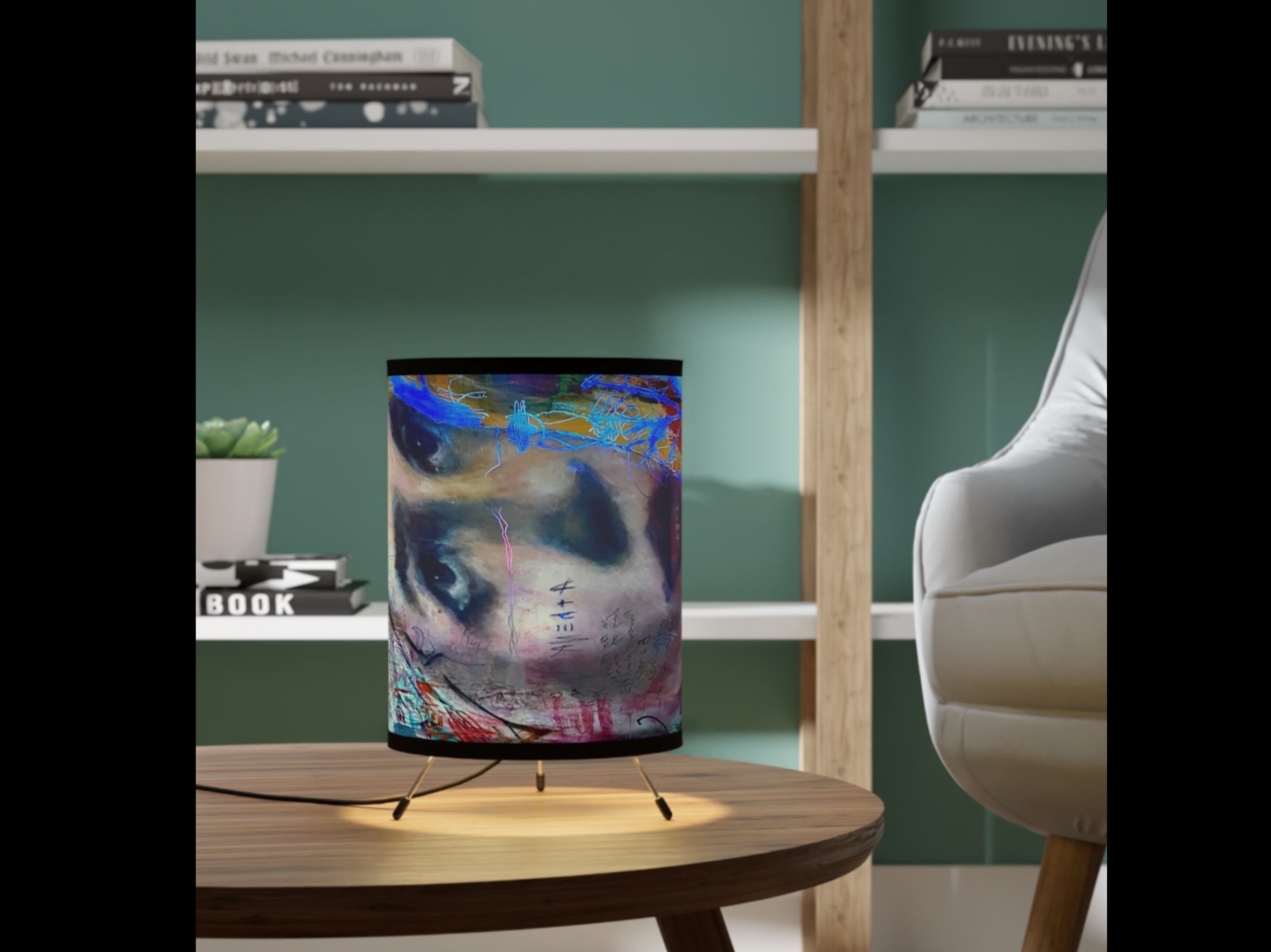 Athena, by Wiley Ross, Tripod Lamp, Industrial Decor, Unique Lighting, Modern Home Accessories, Statement Piece, Gift for Art Lovers Athena, by Wiley Ross, Tripod Lamp, Industrial Decor, Unique Lighting, Modern Home Accessories, Statement Piece, Gift for Art Lovers