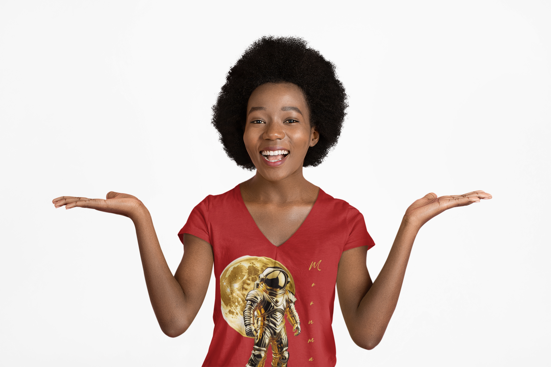 Moonman Ink Astronaut V-Neck Tee product thumbnail image Moonman Ink Astronaut V-Neck Tee product thumbnail image