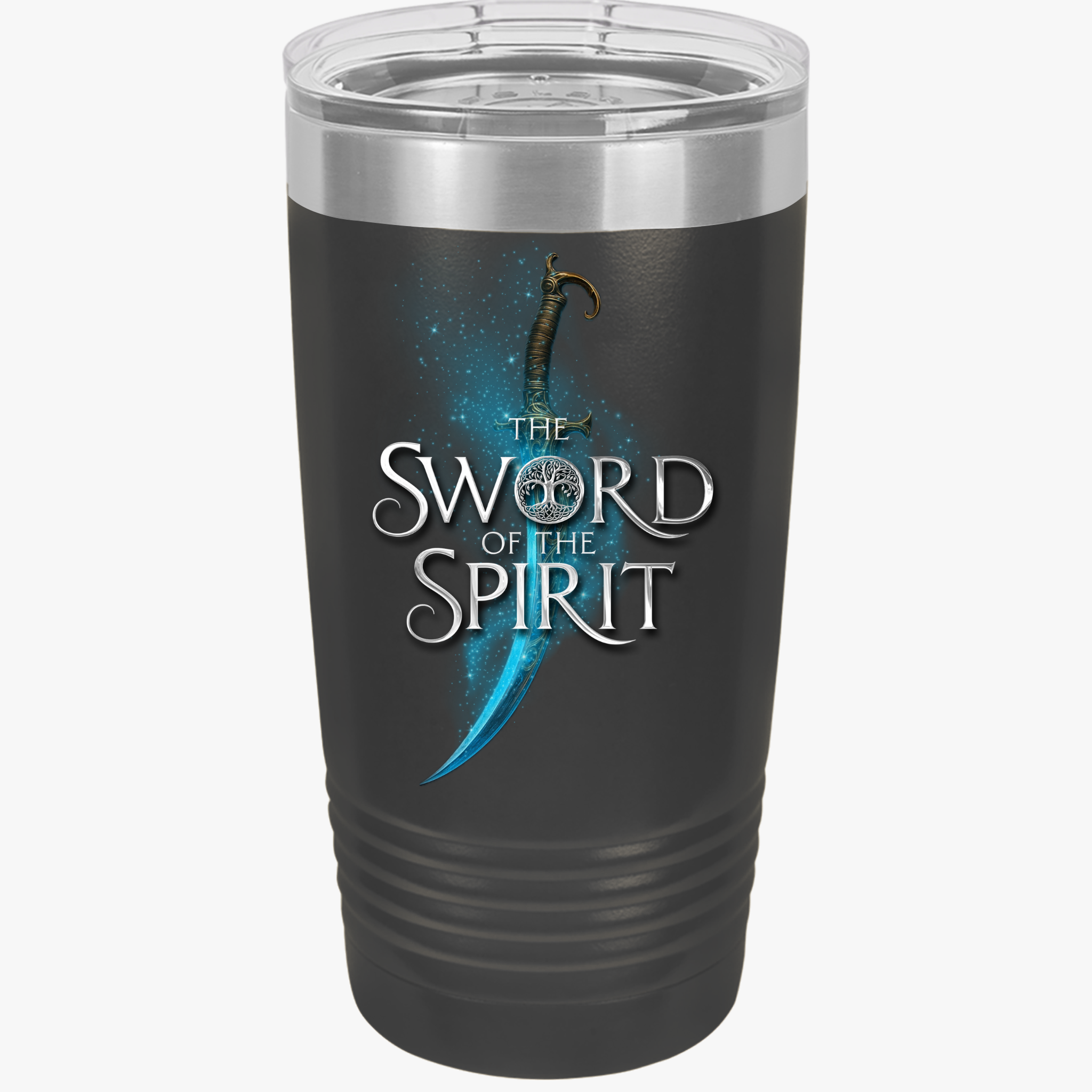 Sword of the Spirit Insulated Tumbler - 20oz, Motivational Mug, Travel Cup, Inspirational Gift, He Equips the Chosen