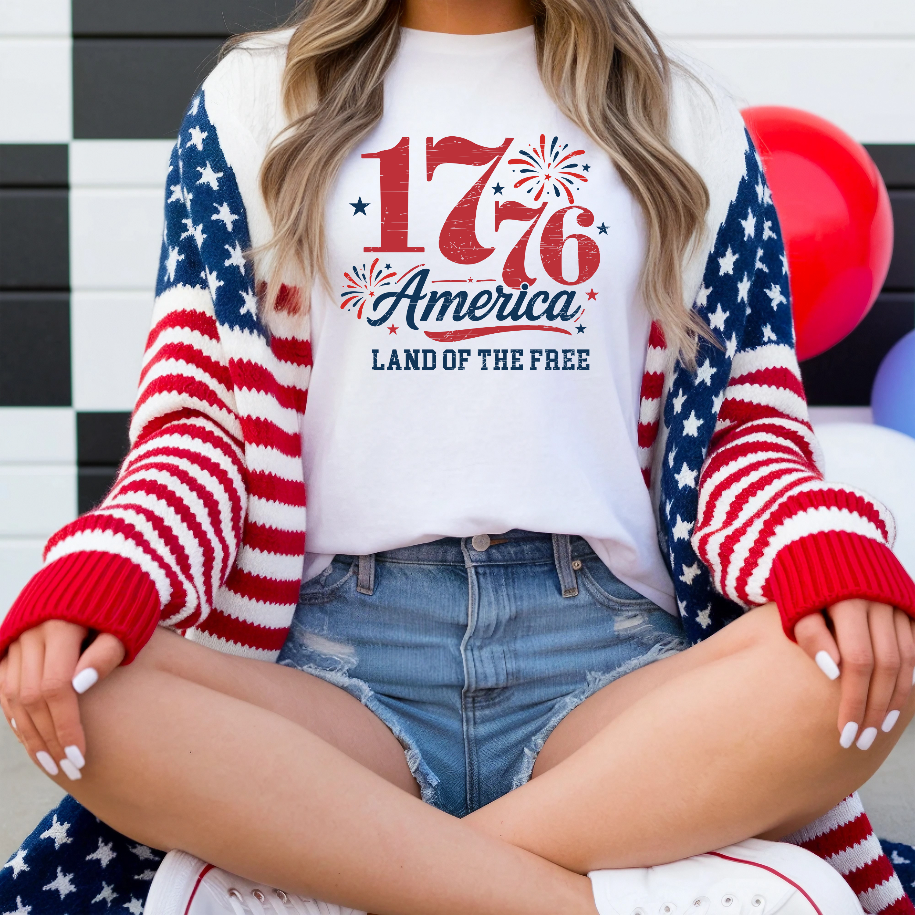 "1776 Firework Celebration" Tee,  Unisex Softstyle Tee, Independence Day Tee, July 4th Apparel, Patriotic product thumbnail image  "1776 Firework Celebration" Tee,  Unisex Softstyle Tee, Independence Day Tee, July 4th Apparel, Patriotic product thumbnail image
