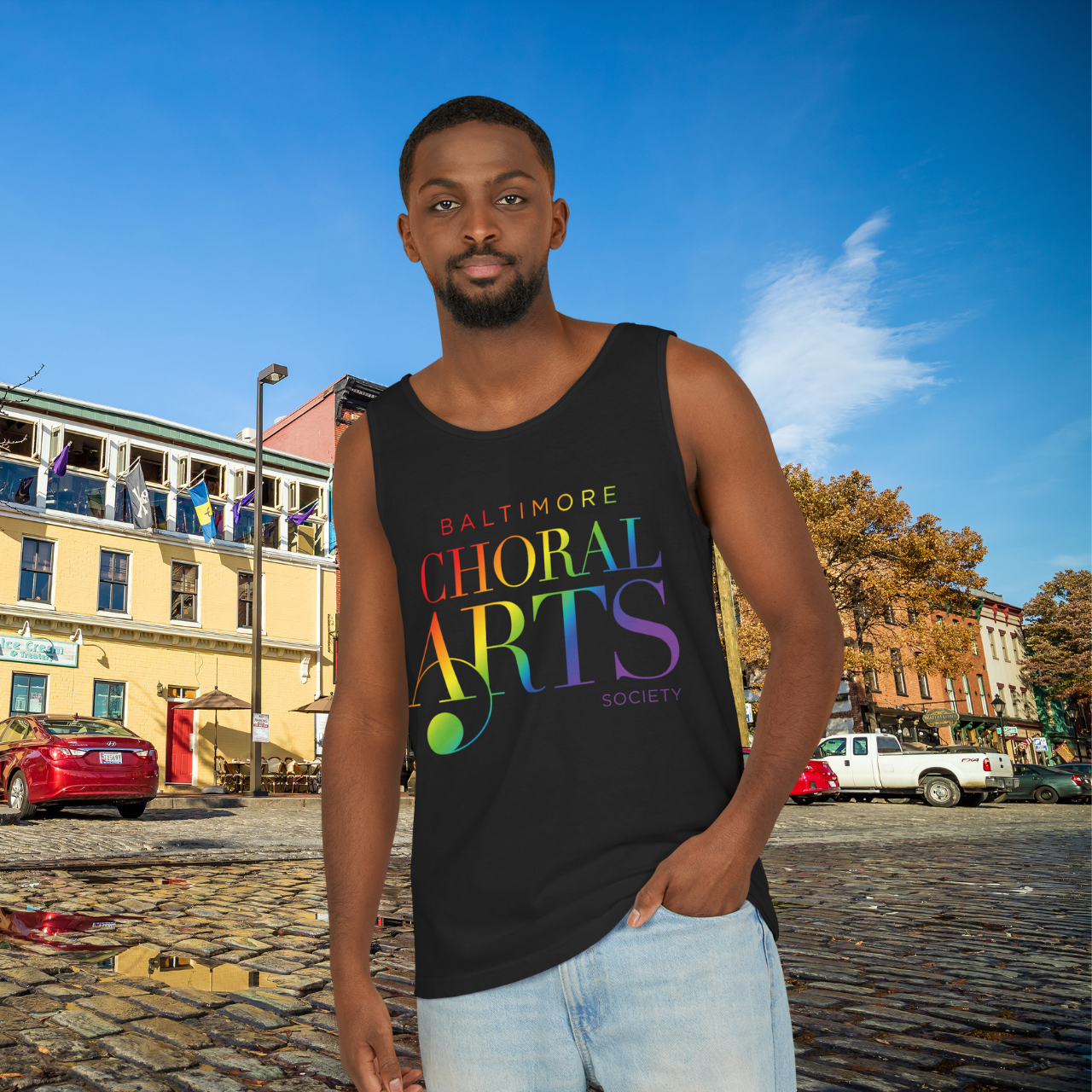 Baltimore Choral Arts Society Pride Tank Top - Unisex, Lightweight Summer Wear, Perfect for Concerts, Pride, or Casual Outings product thumbnail image Baltimore Choral Arts Society Pride Tank Top - Unisex, Lightweight Summer Wear, Perfect for Concerts, Pride, or Casual Outings product thumbnail image