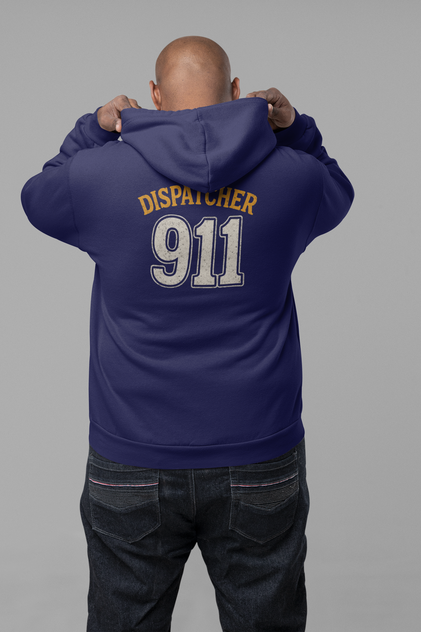 911 Dispatcher Zip Hoodie – Jersey Style | Back Print “DISPATCHER 911” | Full-Zip Sweatshirt | Dispatch Swag Logo Front product thumbnail image 911 Dispatcher Zip Hoodie – Jersey Style | Back Print “DISPATCHER 911” | Full-Zip Sweatshirt | Dispatch Swag Logo Front product thumbnail image