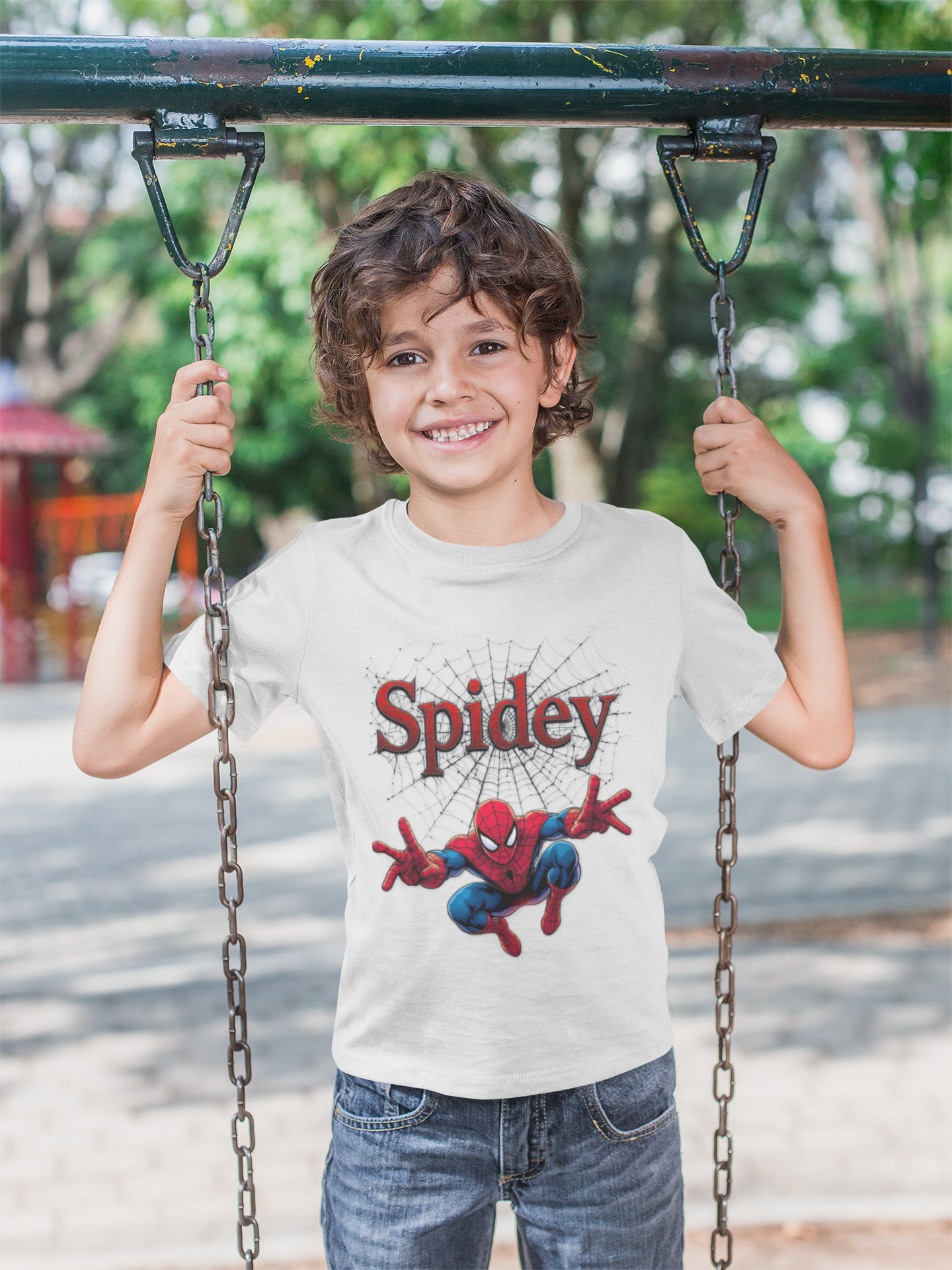 Spidey Youth Short Sleeve Tee, Kids Superhero Shirt, Spidey Tee, Birthday Gift, Comics Apparel product thumbnail image