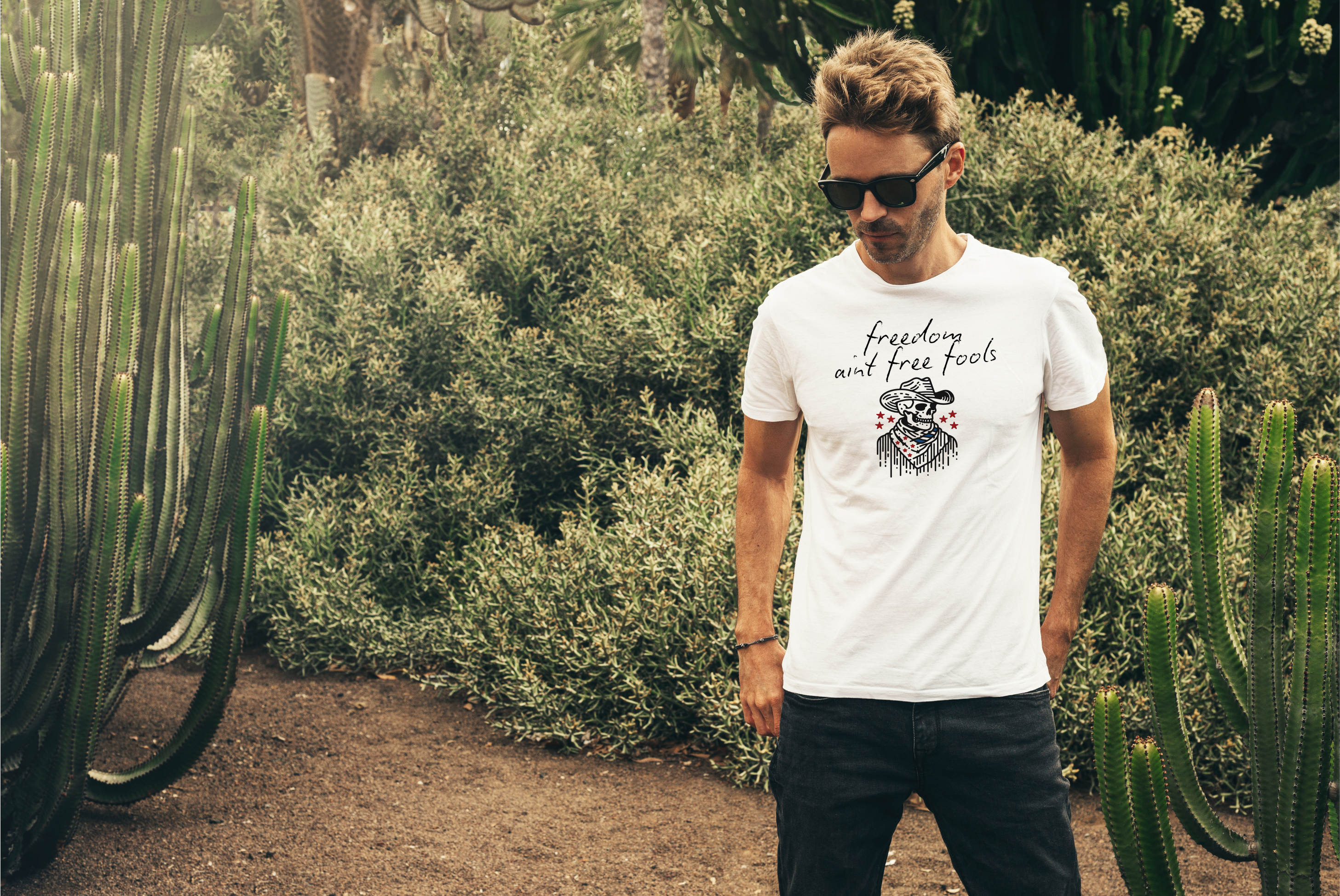 "Freedom Ain't Free Fools," Unisex Softstyle Tee, America, Independence Day, Fourth of July Apparel, Freedom, Patriotic product thumbnail image  "Freedom Ain't Free Fools," Unisex Softstyle Tee, America, Independence Day, Fourth of July Apparel, Freedom, Patriotic product thumbnail image
