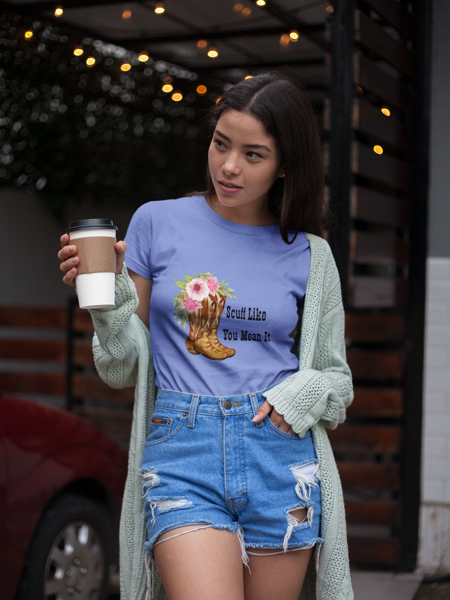 Scuff Like You Mean It Unisex Softstyle T-Shirt - Floral Cowboy Boot Design product thumbnail image Scuff Like You Mean It Unisex Softstyle T-Shirt - Floral Cowboy Boot Design product thumbnail image