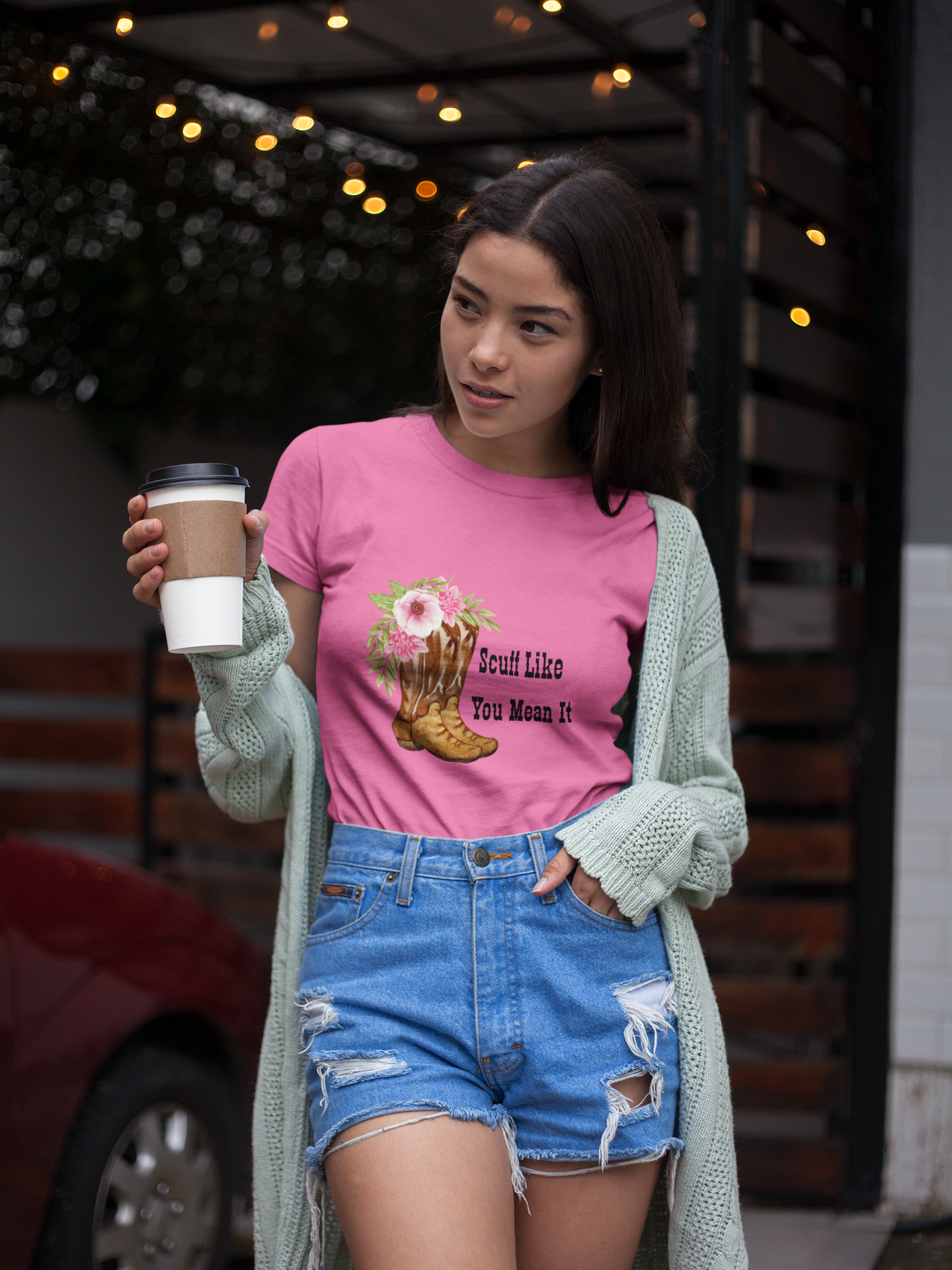 Scuff Like You Mean It Unisex Softstyle T-Shirt - Floral Cowboy Boot Design product thumbnail image Scuff Like You Mean It Unisex Softstyle T-Shirt - Floral Cowboy Boot Design product thumbnail image