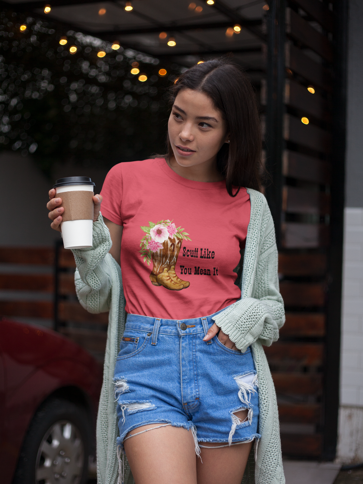 Scuff Like You Mean It Unisex Softstyle T-Shirt - Floral Cowboy Boot Design product thumbnail image Scuff Like You Mean It Unisex Softstyle T-Shirt - Floral Cowboy Boot Design product thumbnail image