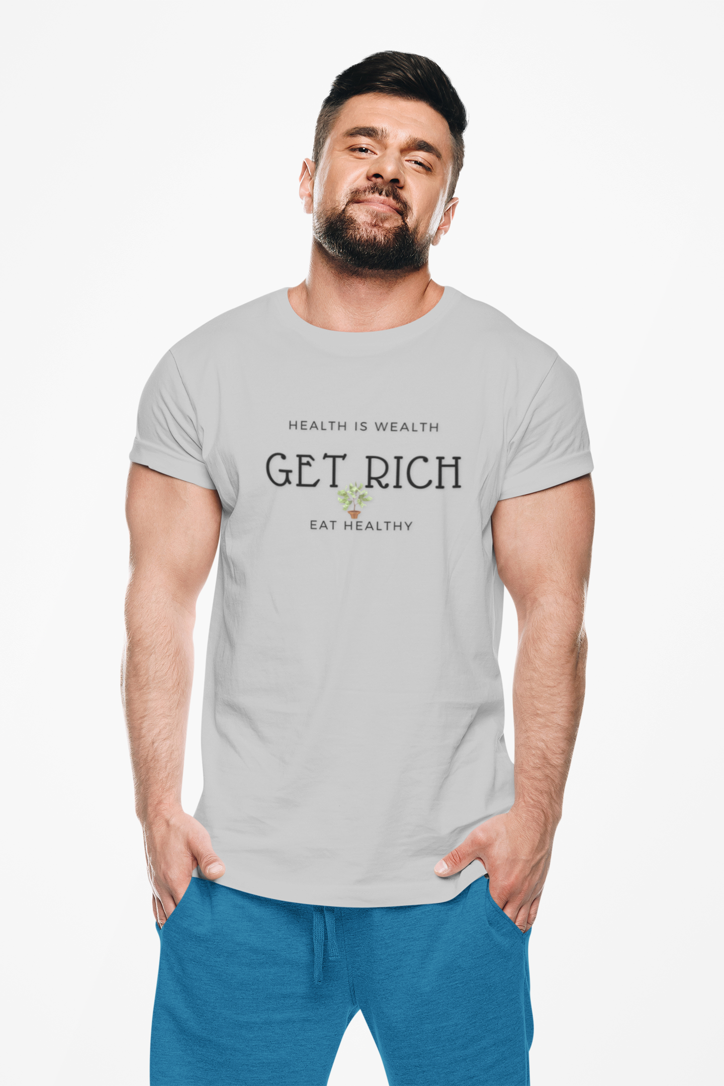 "Get Rich" Unisex Softstyle T-Shirt product thumbnail image
