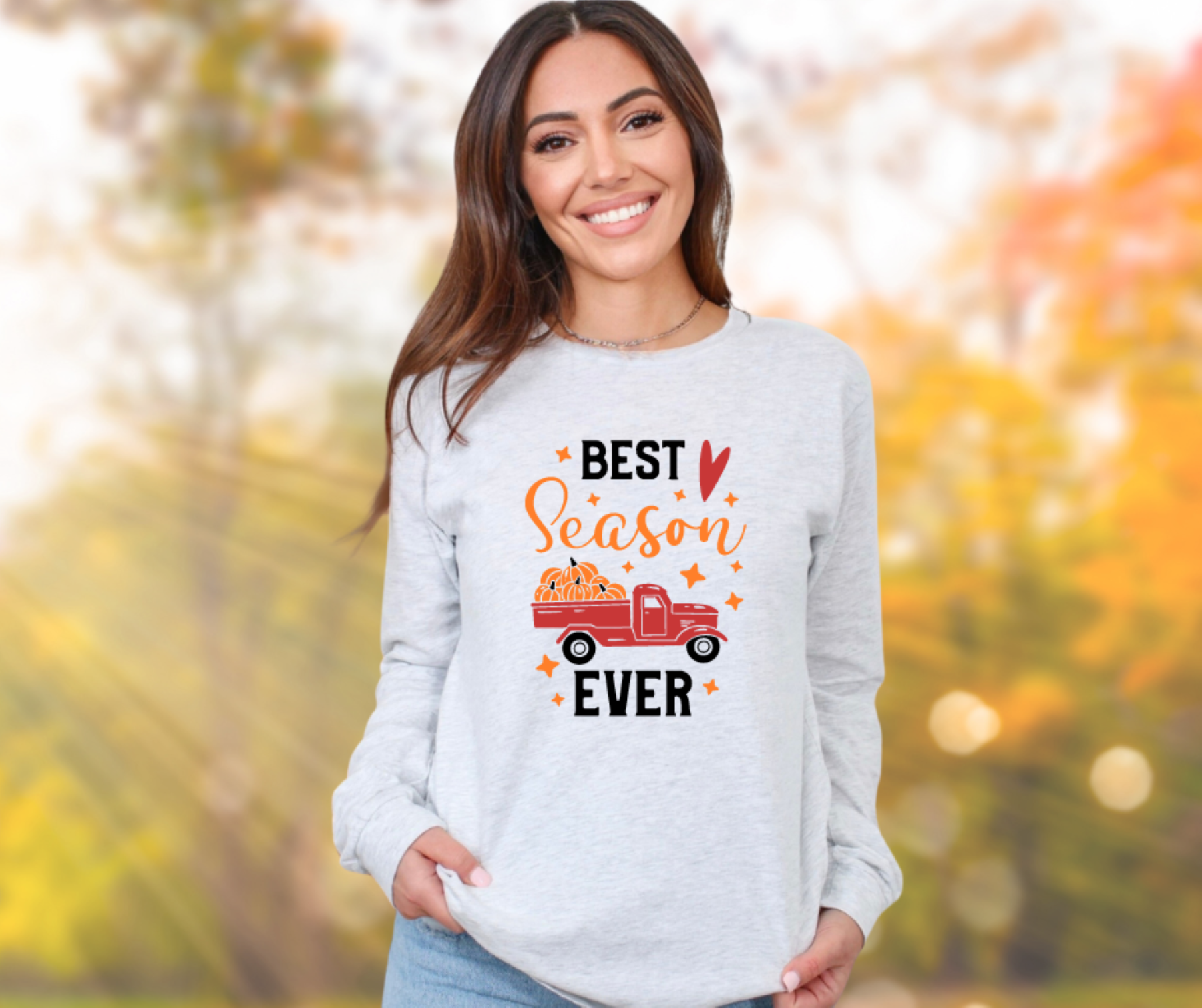 Best Season Ever Fall Gildan Ultra Cotton Long Sleeve Tee, Autumn T-Shirt product thumbnail image