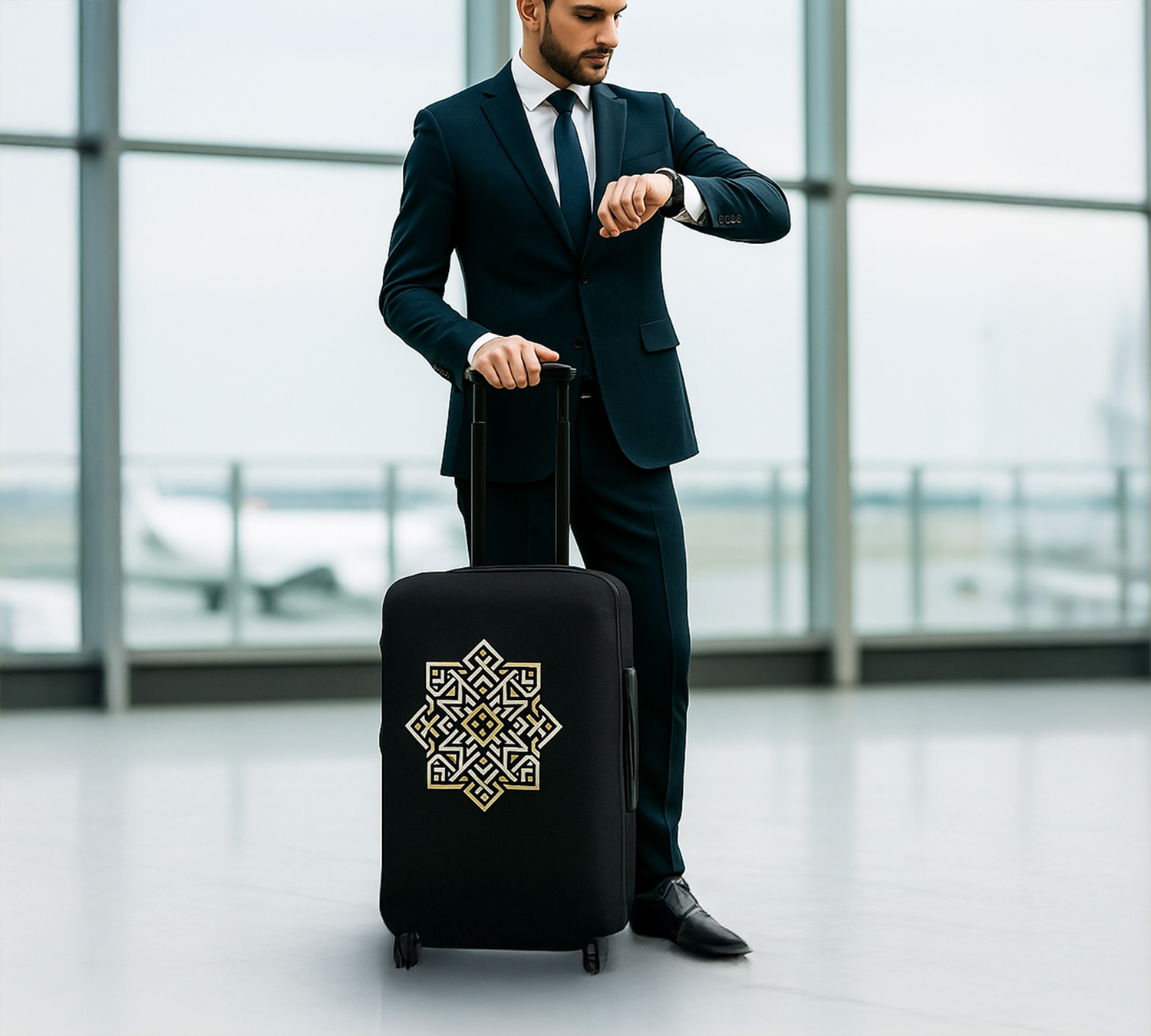 Golden Moorish Star | Black Luggage Sleeve product thumbnail image Golden Moorish Star | Black Luggage Sleeve product thumbnail image