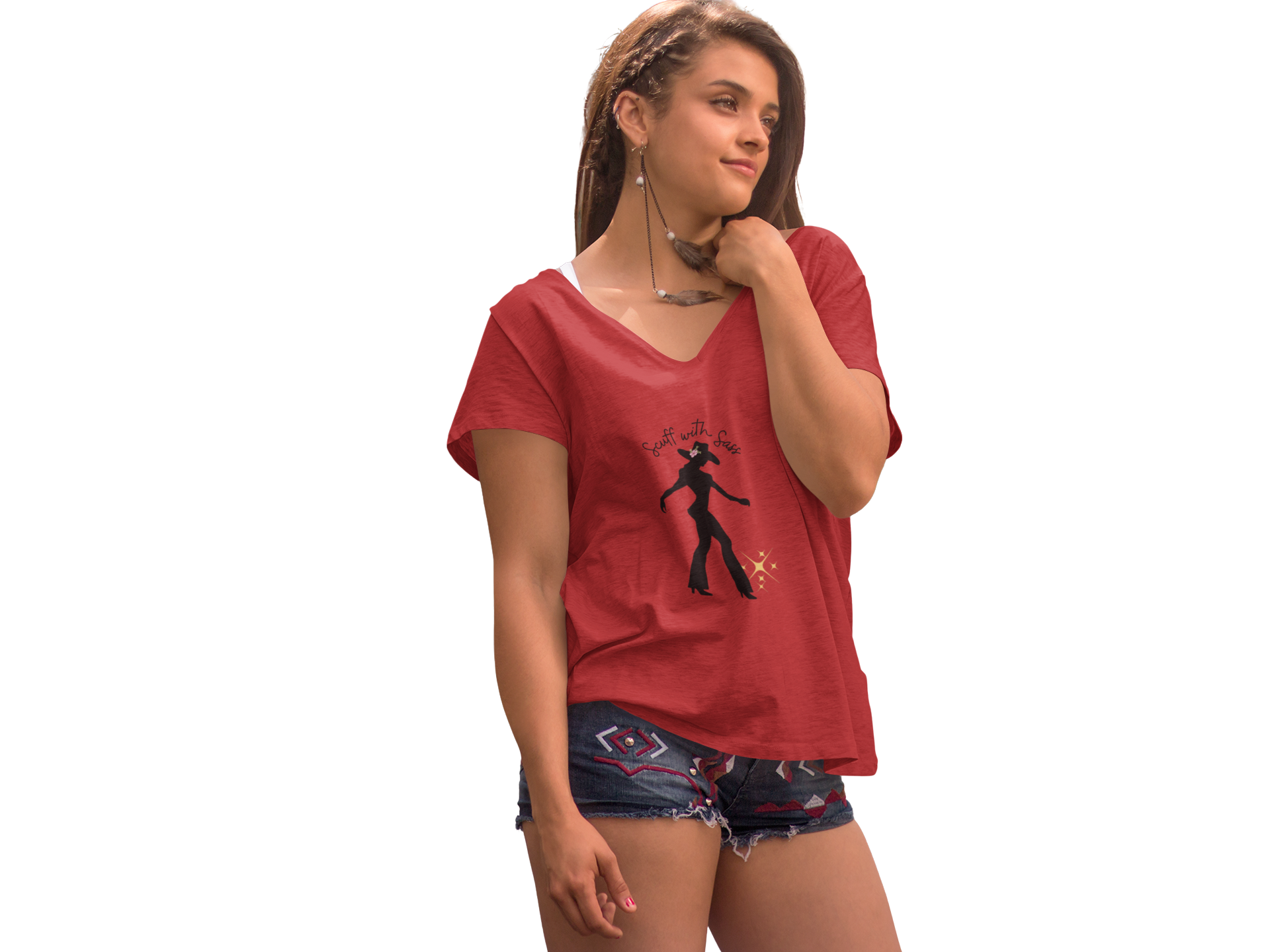 Scuff with Sass - Women's V-Neck Tee product thumbnail image Scuff with Sass - Women's V-Neck Tee product thumbnail image